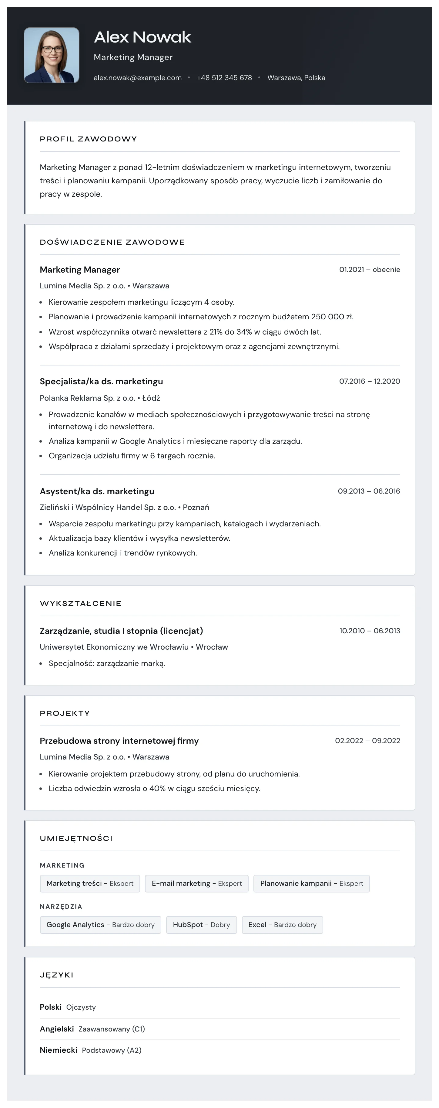 Turyn CV template