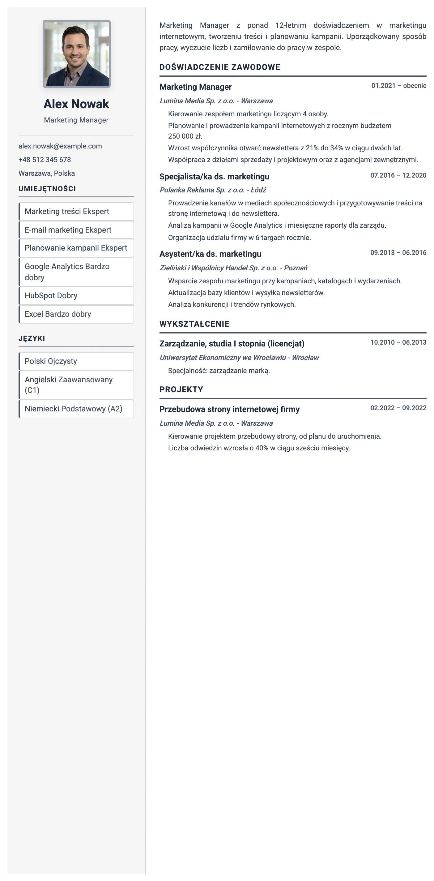 Monako CV template