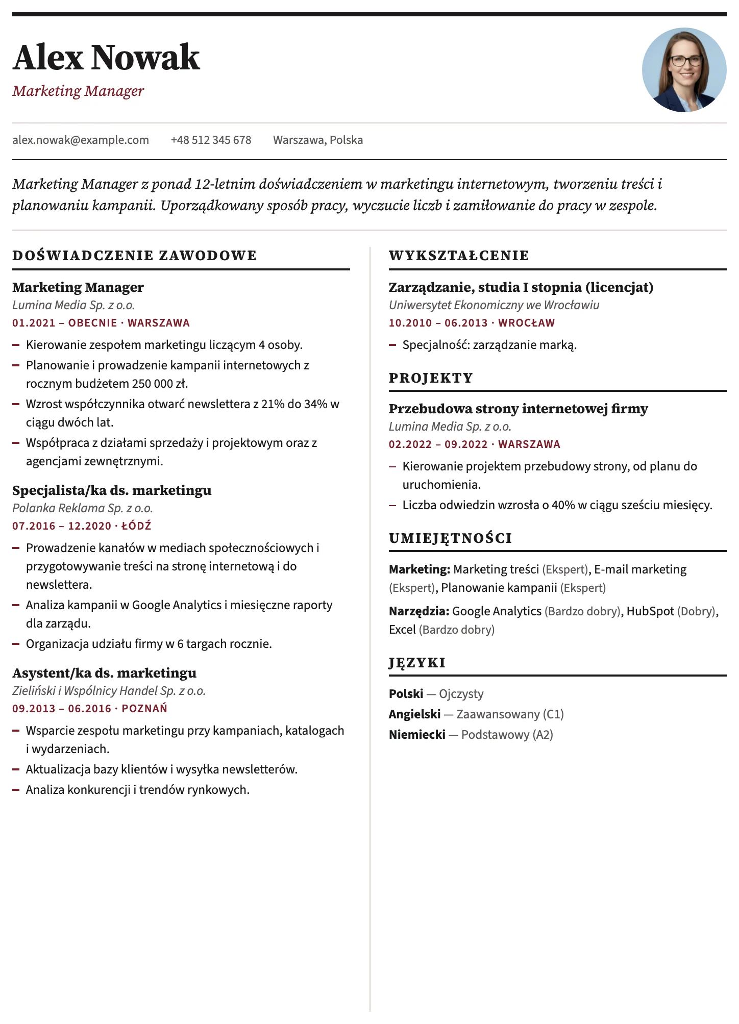 Amsterdam CV template