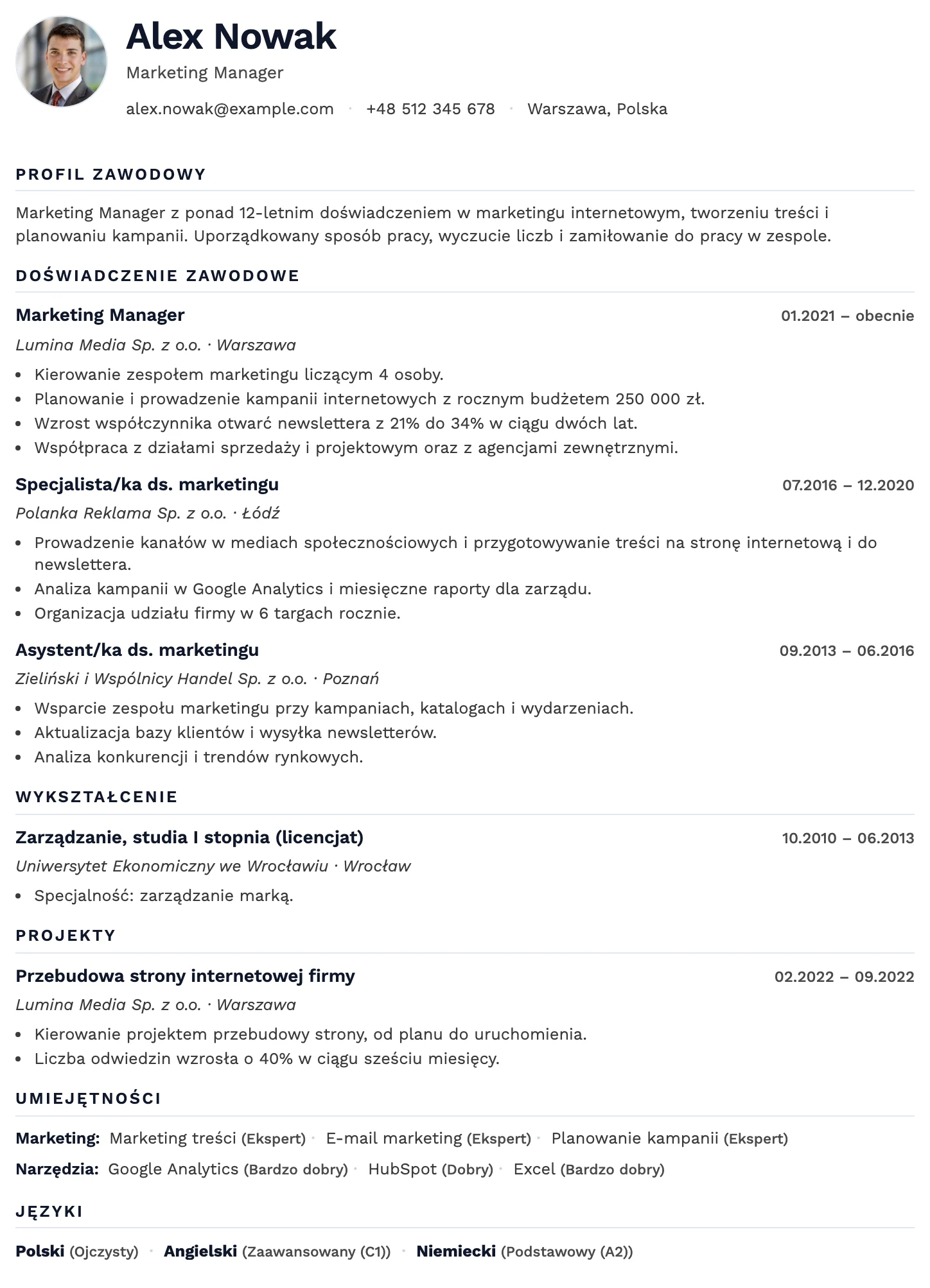 Oslo CV template