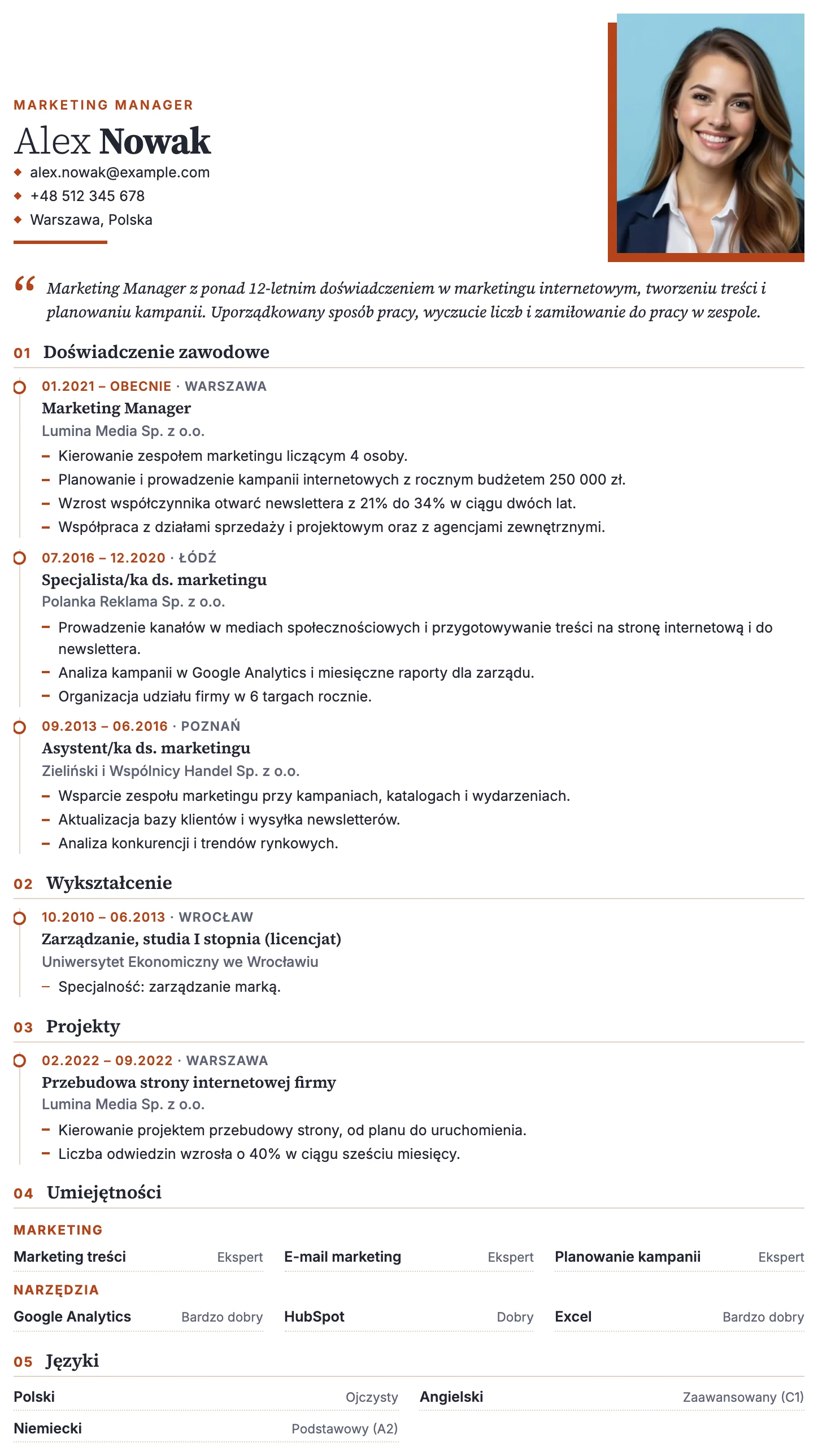 Lizbona CV template