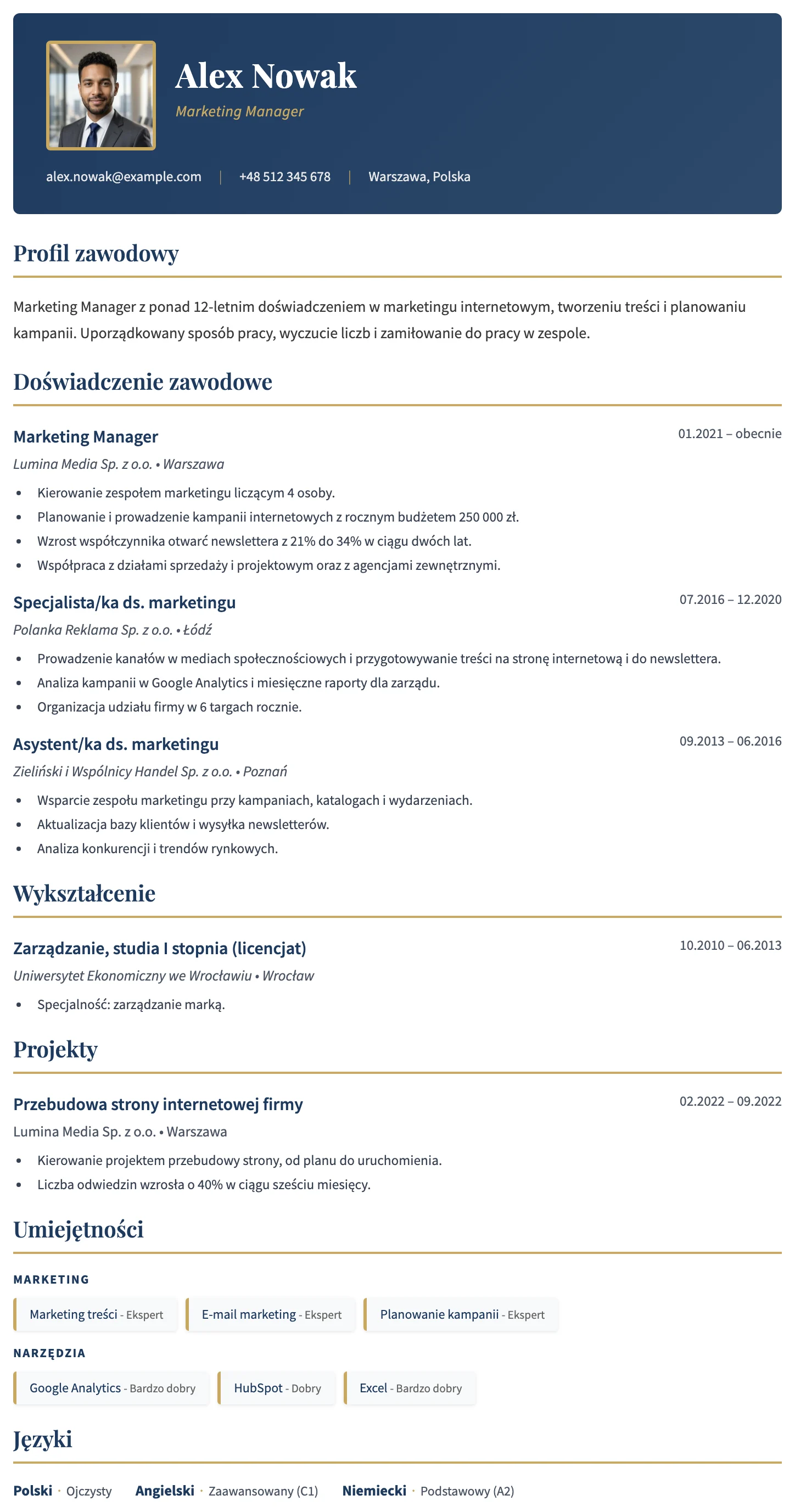 Dublin CV template