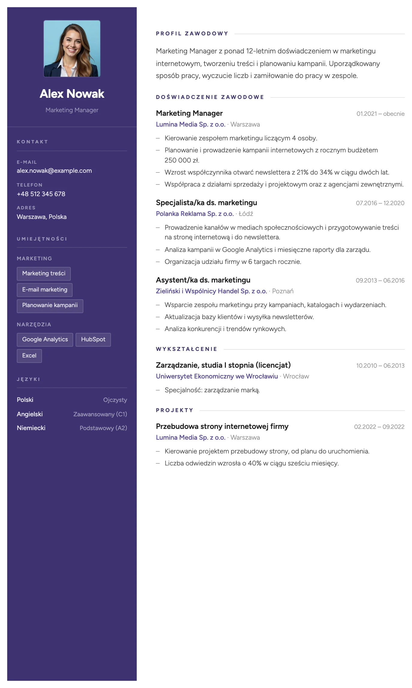 Wenecja CV template