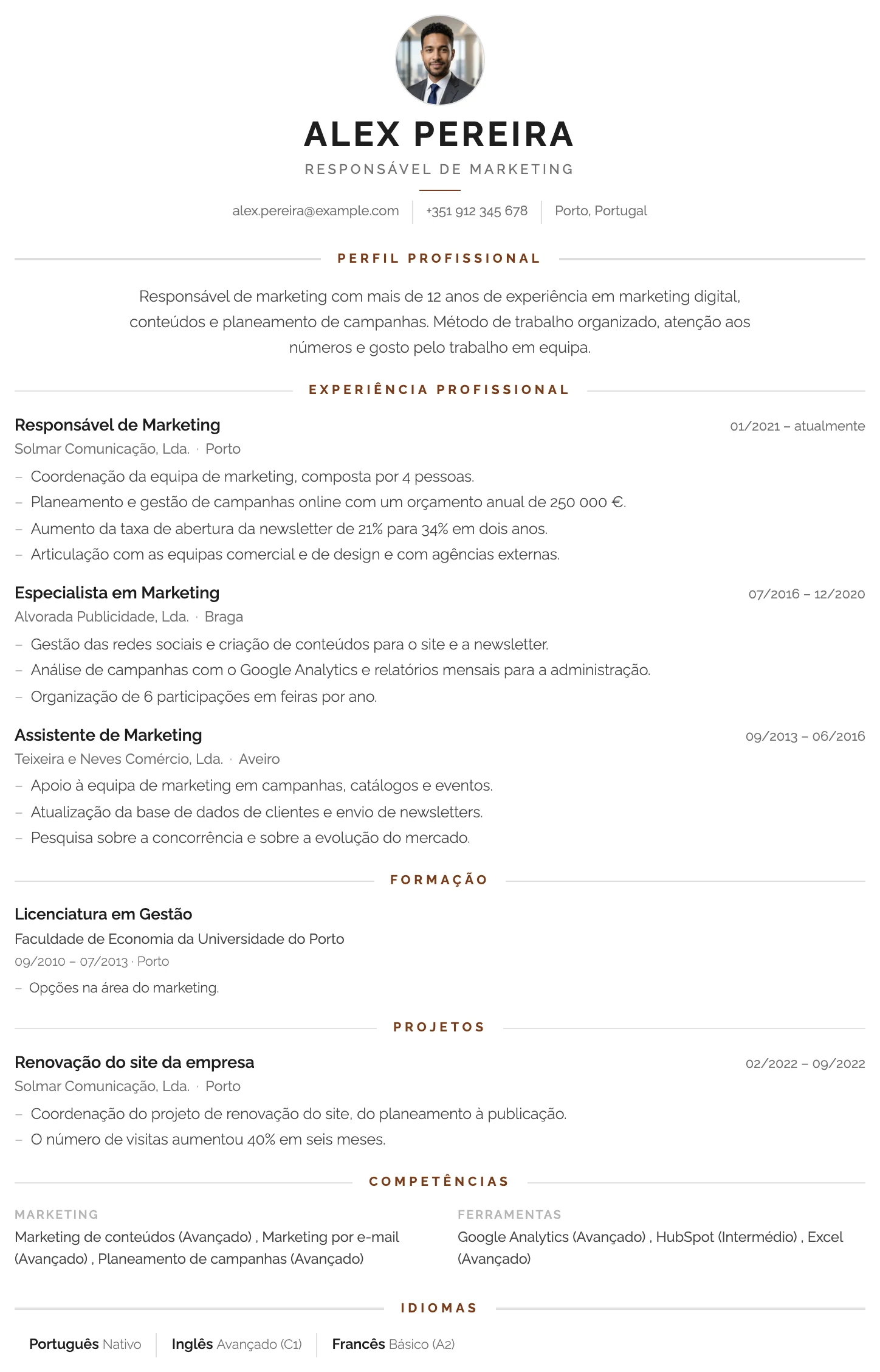 Londres CV template