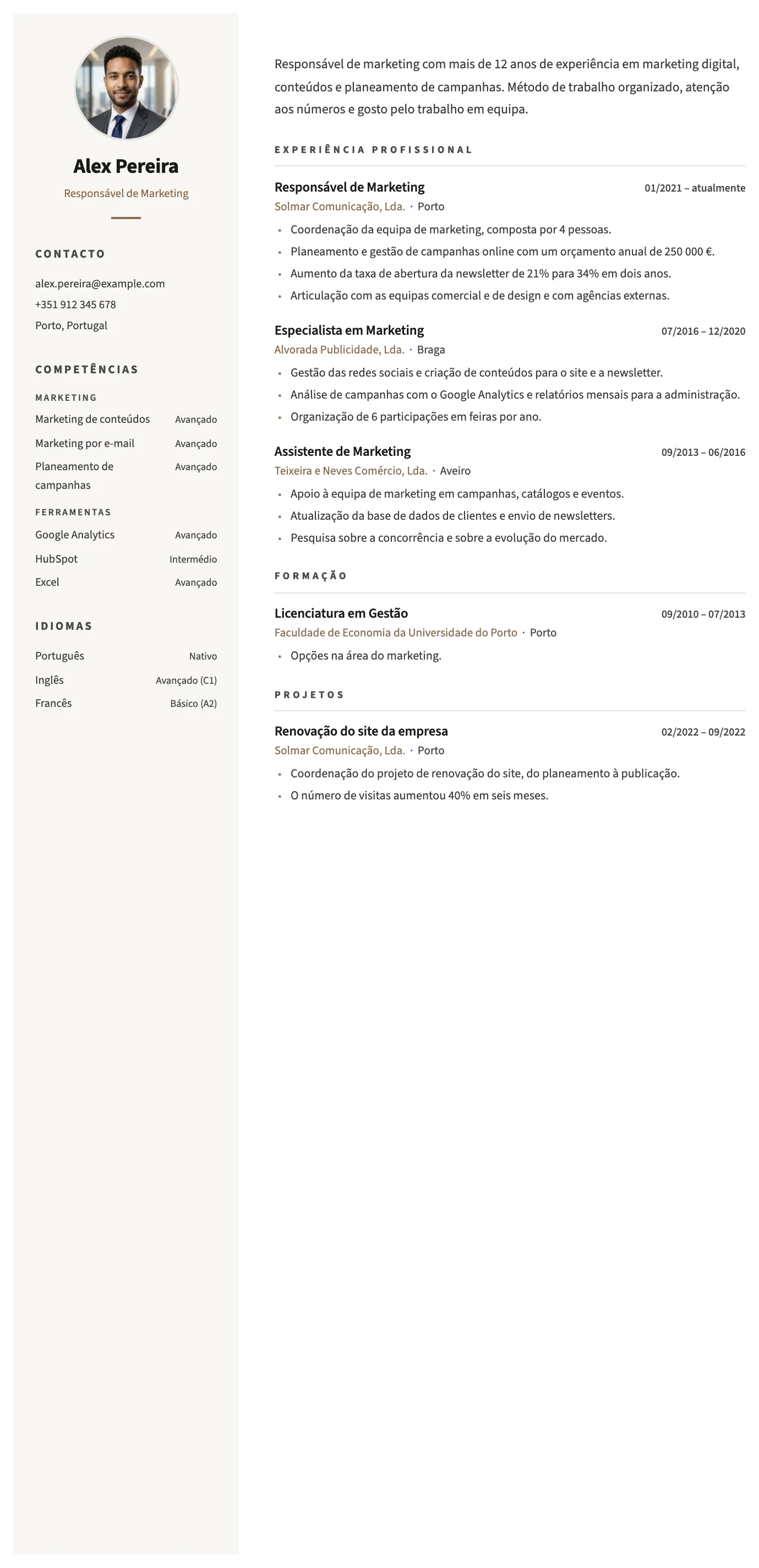 Siena CV template