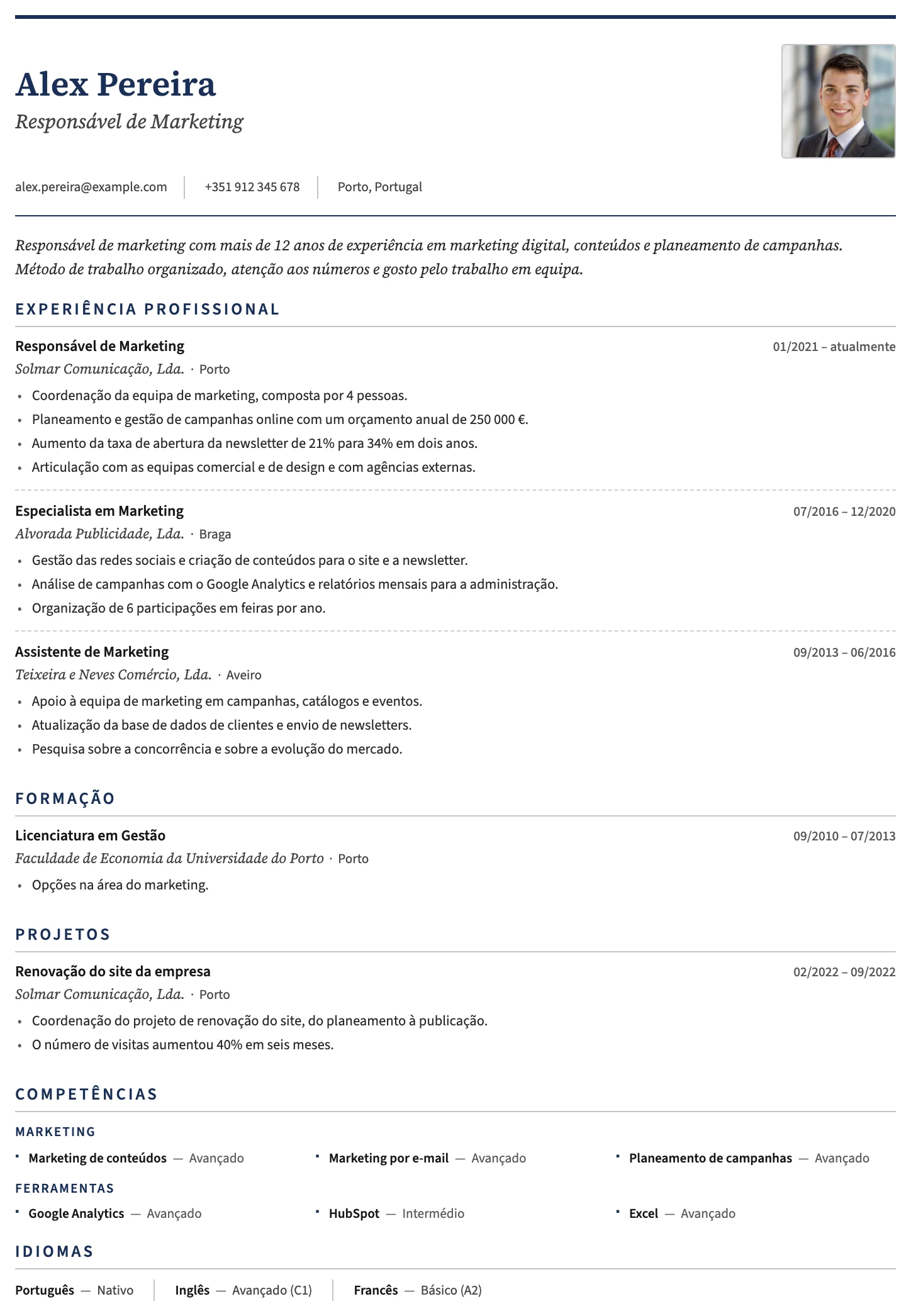 Genebra CV template