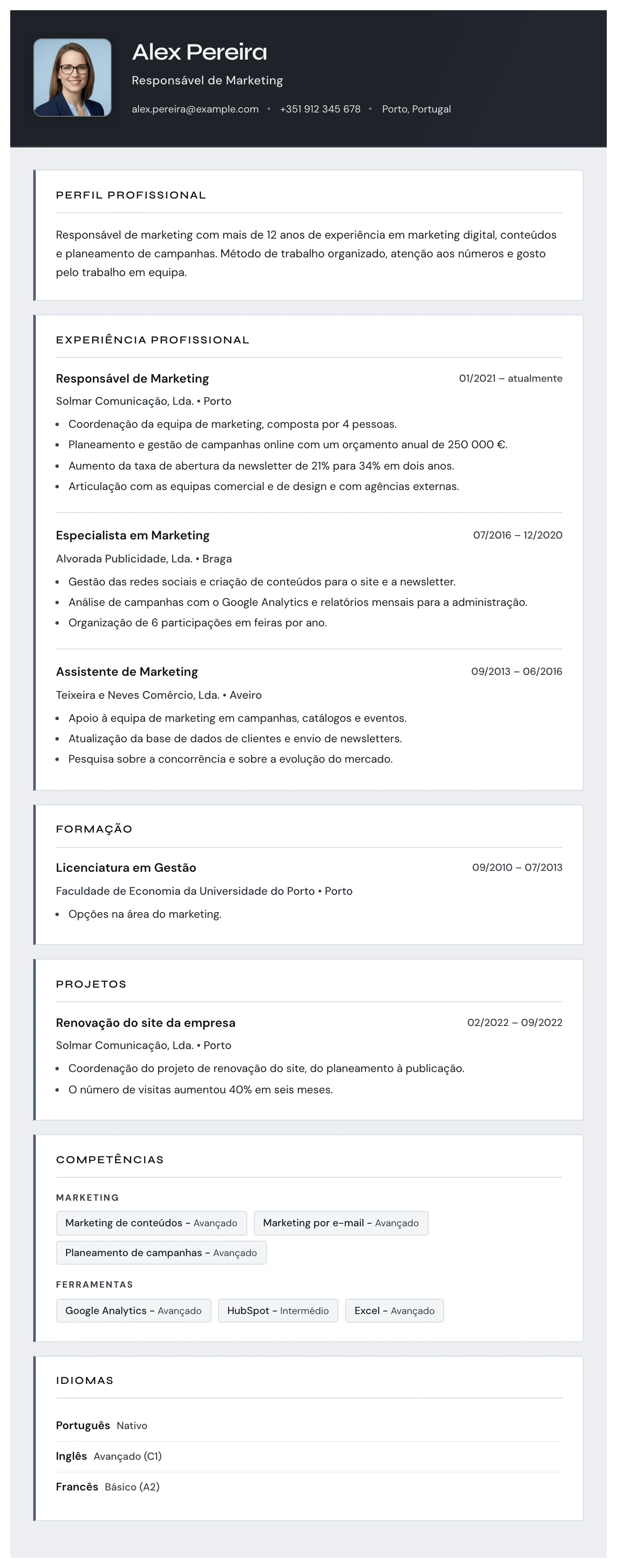 Turim CV template