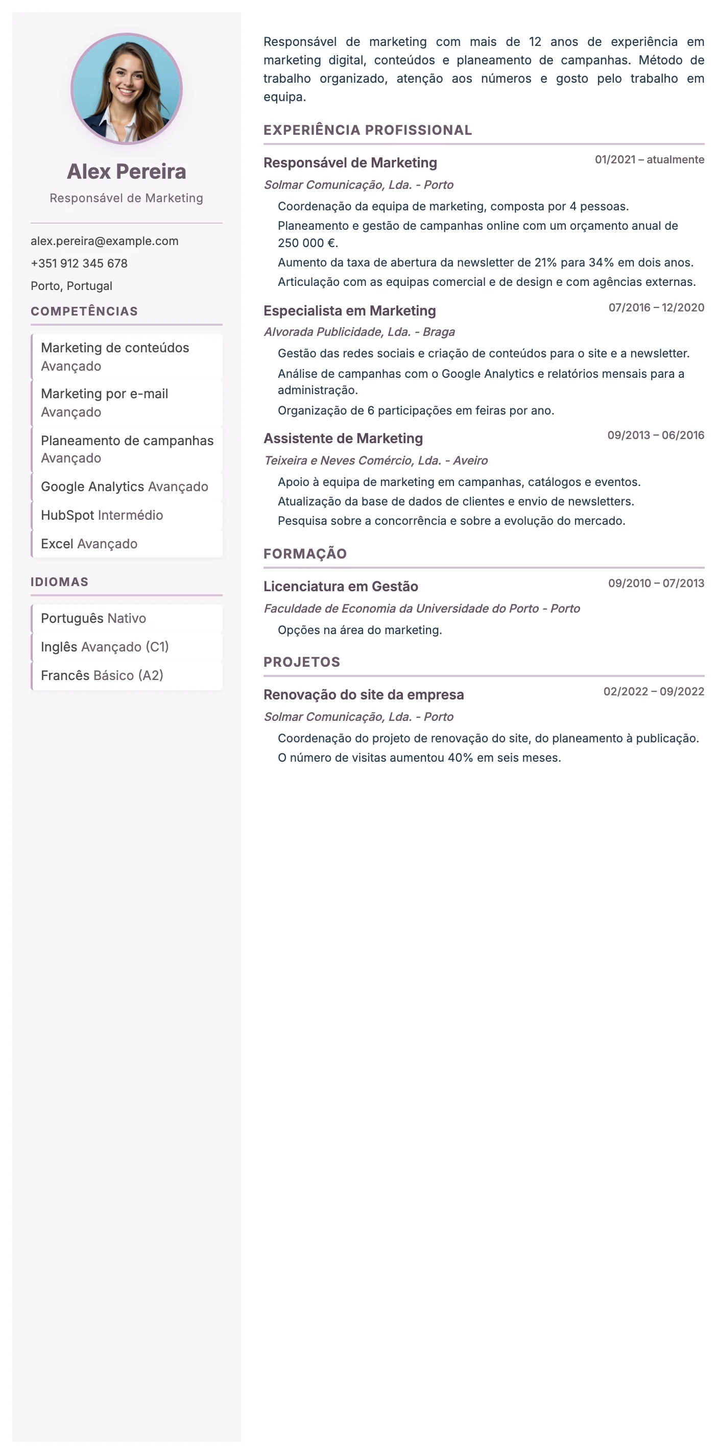 Parma CV template