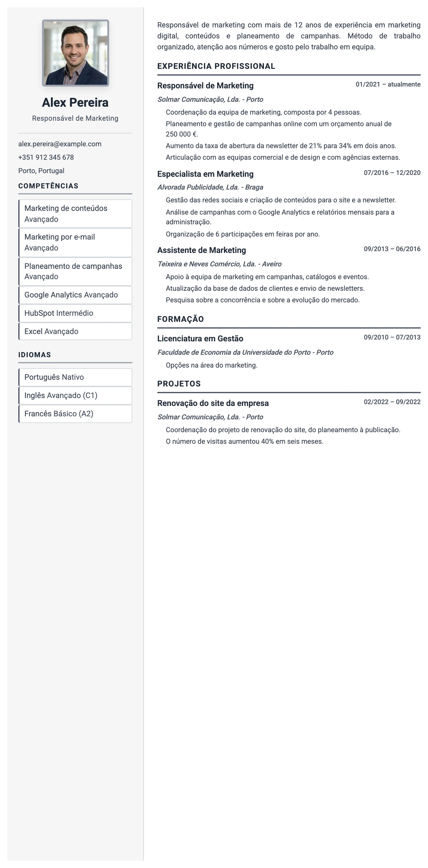 Mónaco CV template