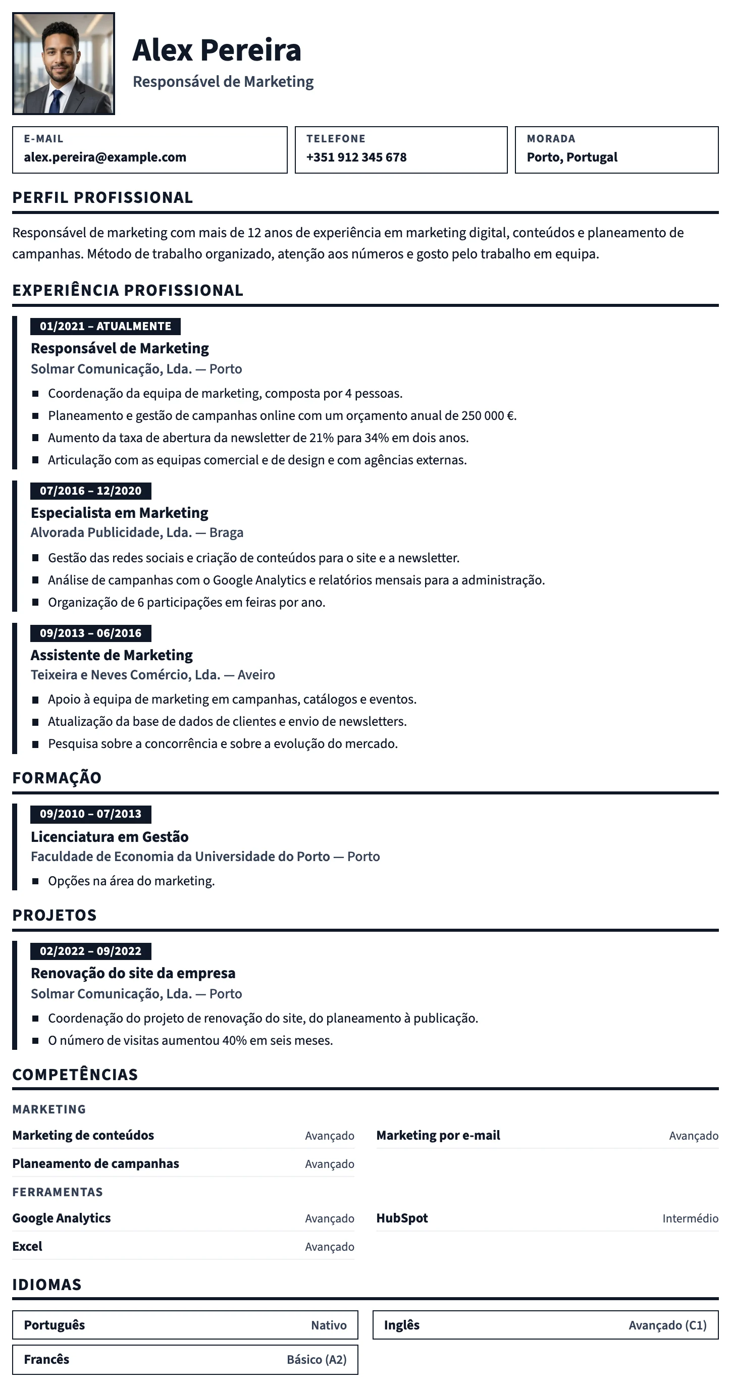 Praga CV template