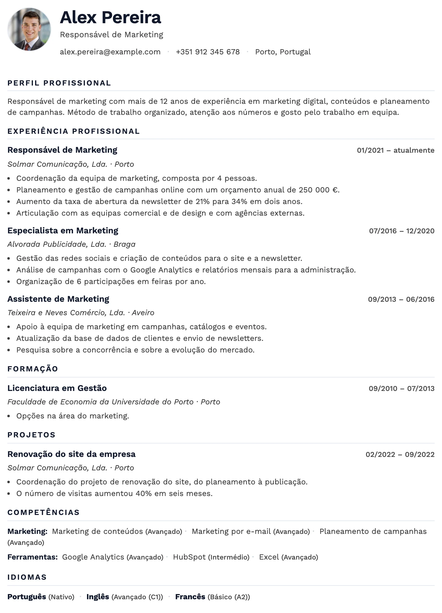 Oslo CV template