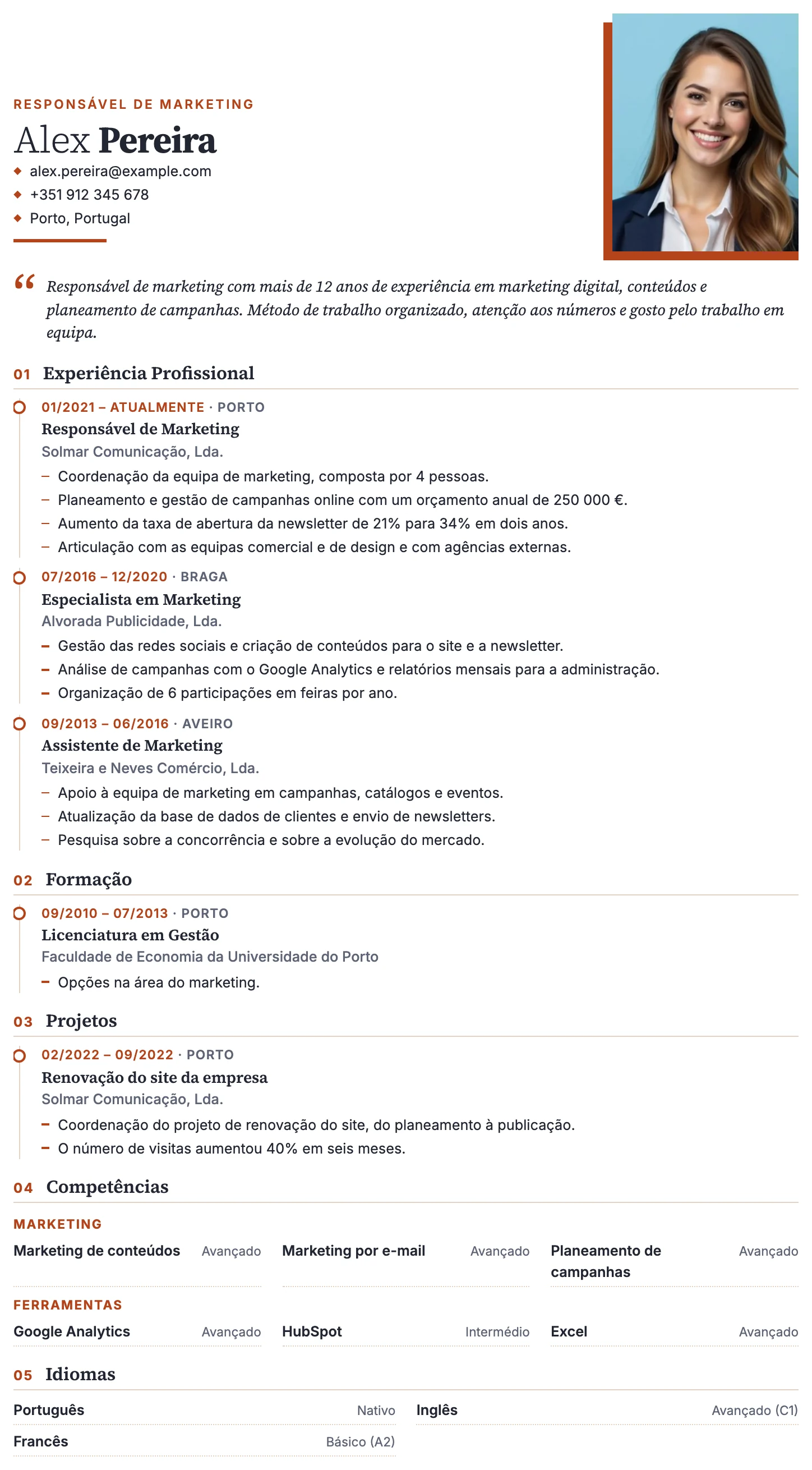 Lisboa CV template