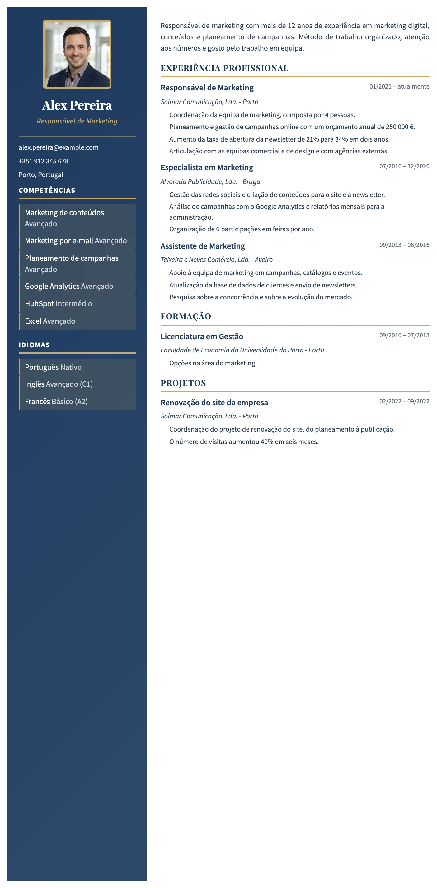 Porto CV template