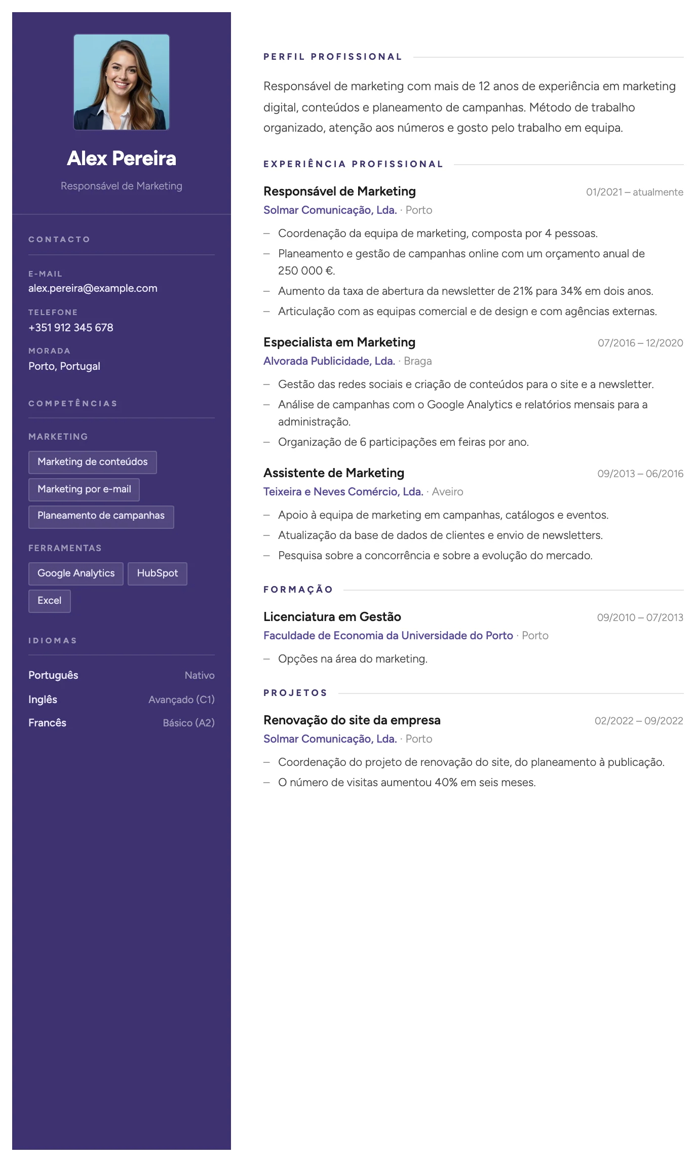 Veneza CV template