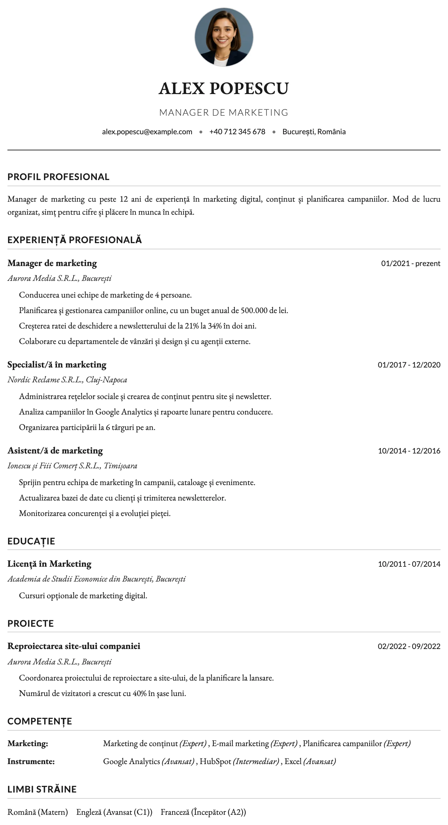 Oxford CV template