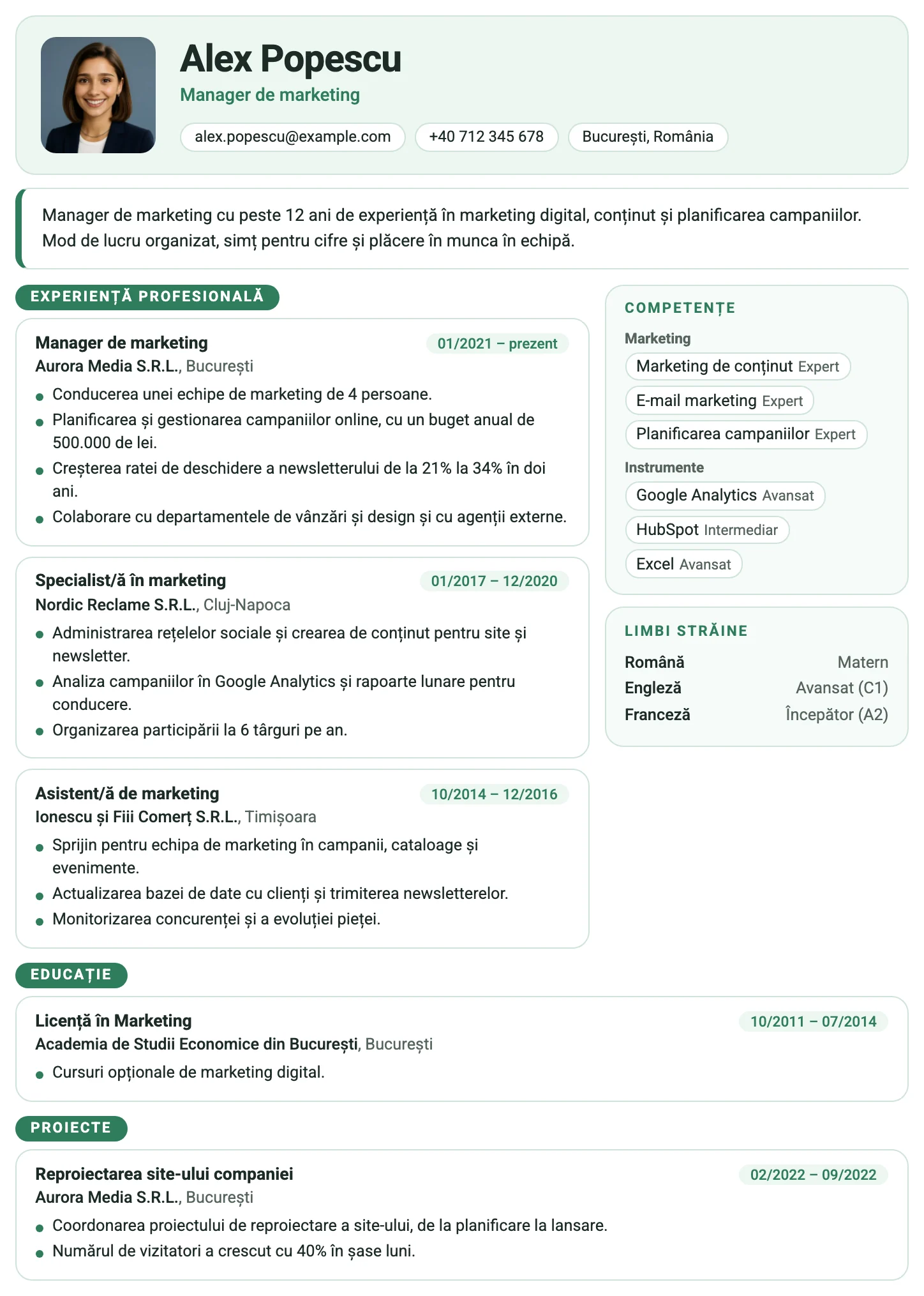 Copenhaga CV template