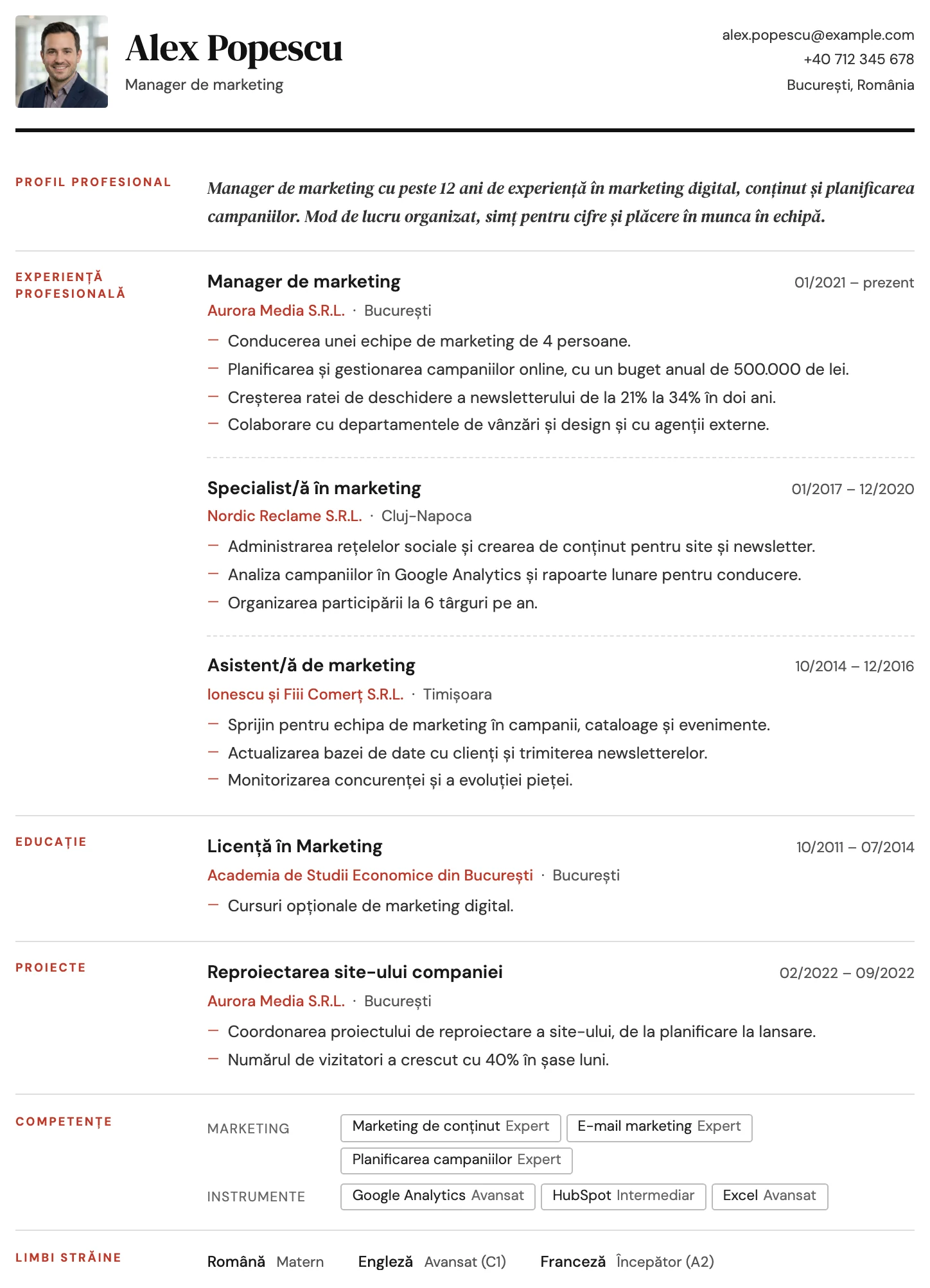 Madrid CV template