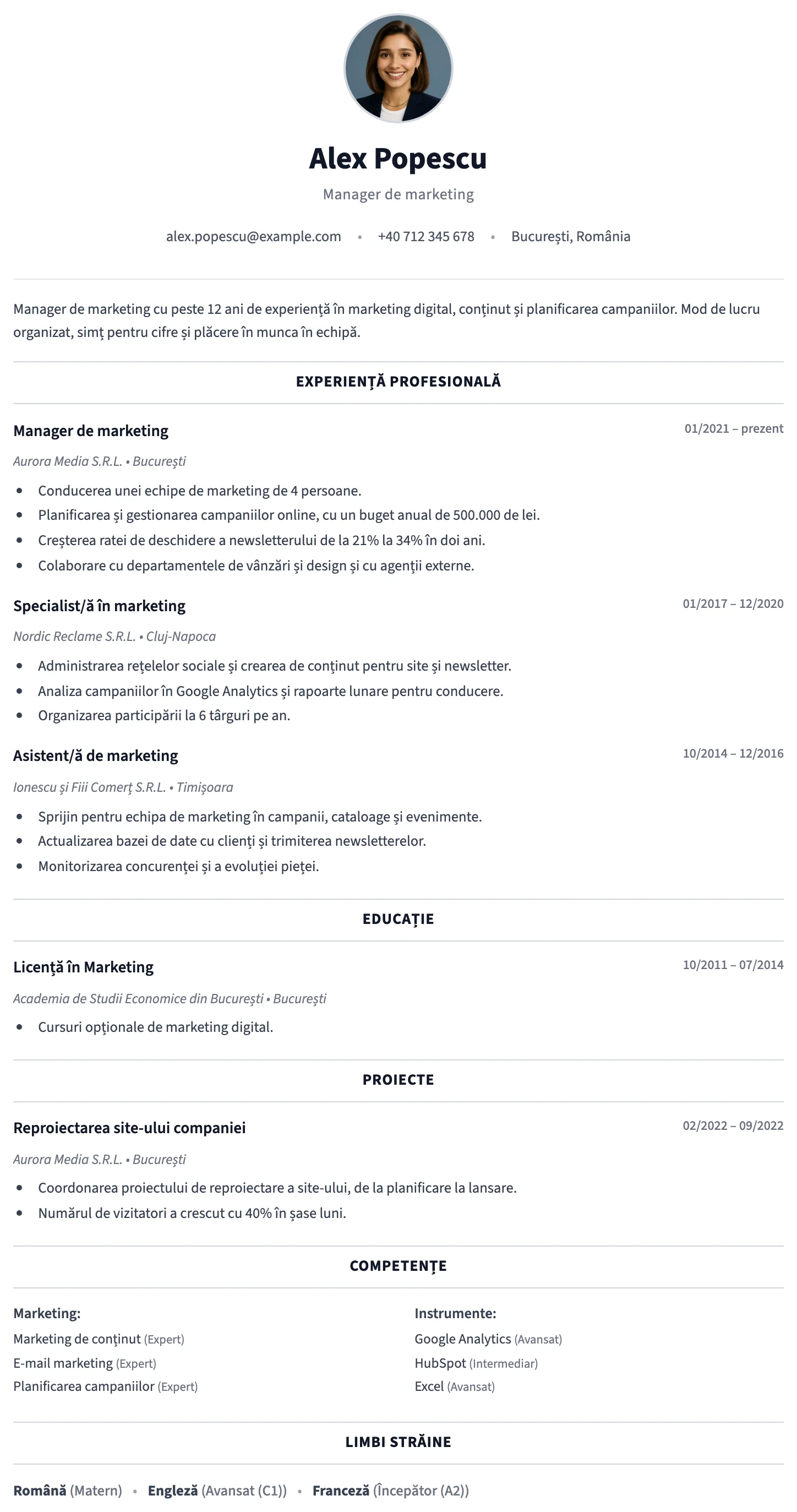 Verona CV template