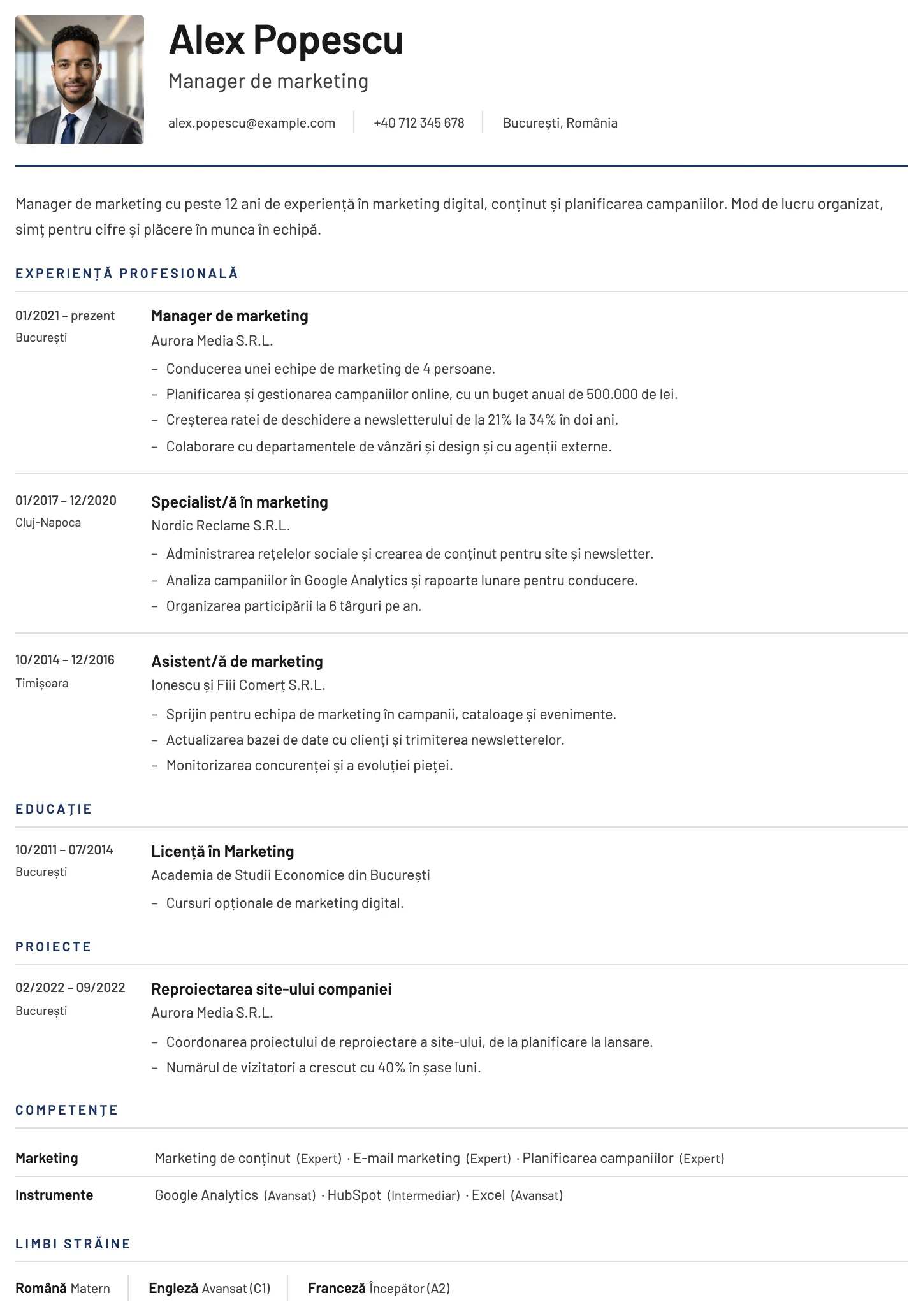 York CV template