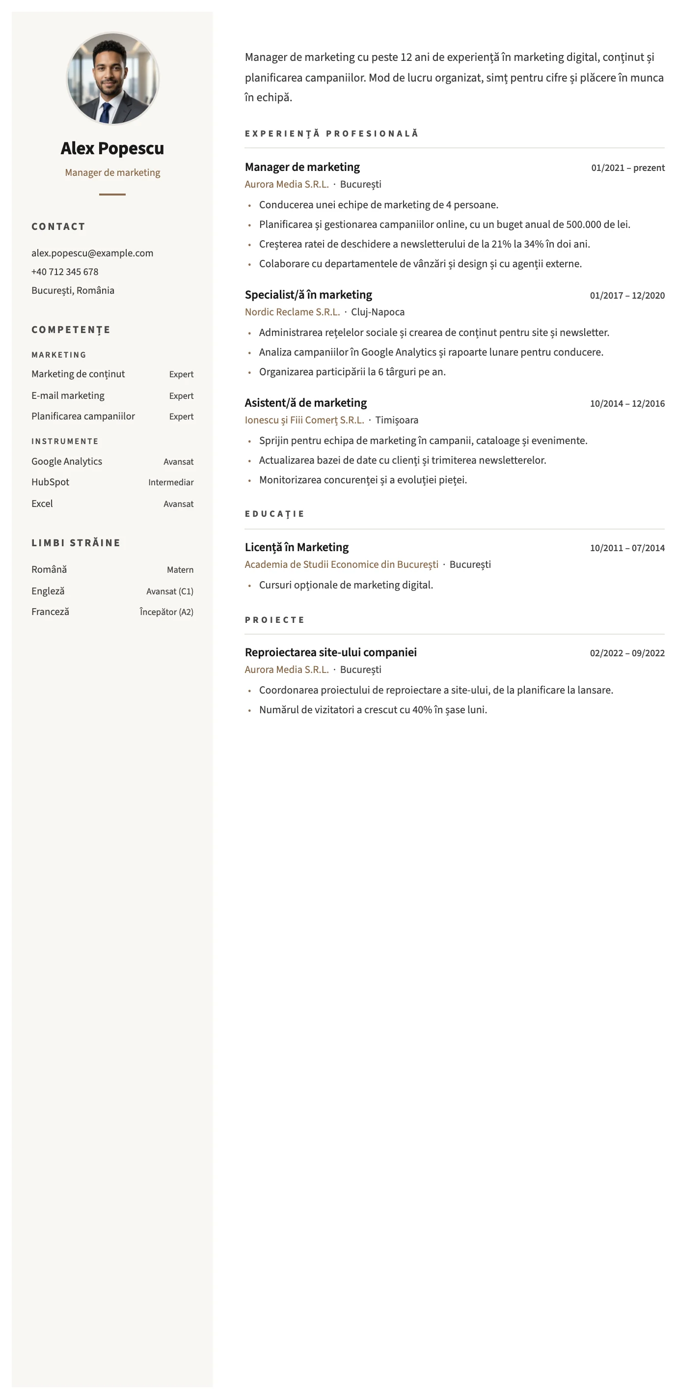 Siena CV template