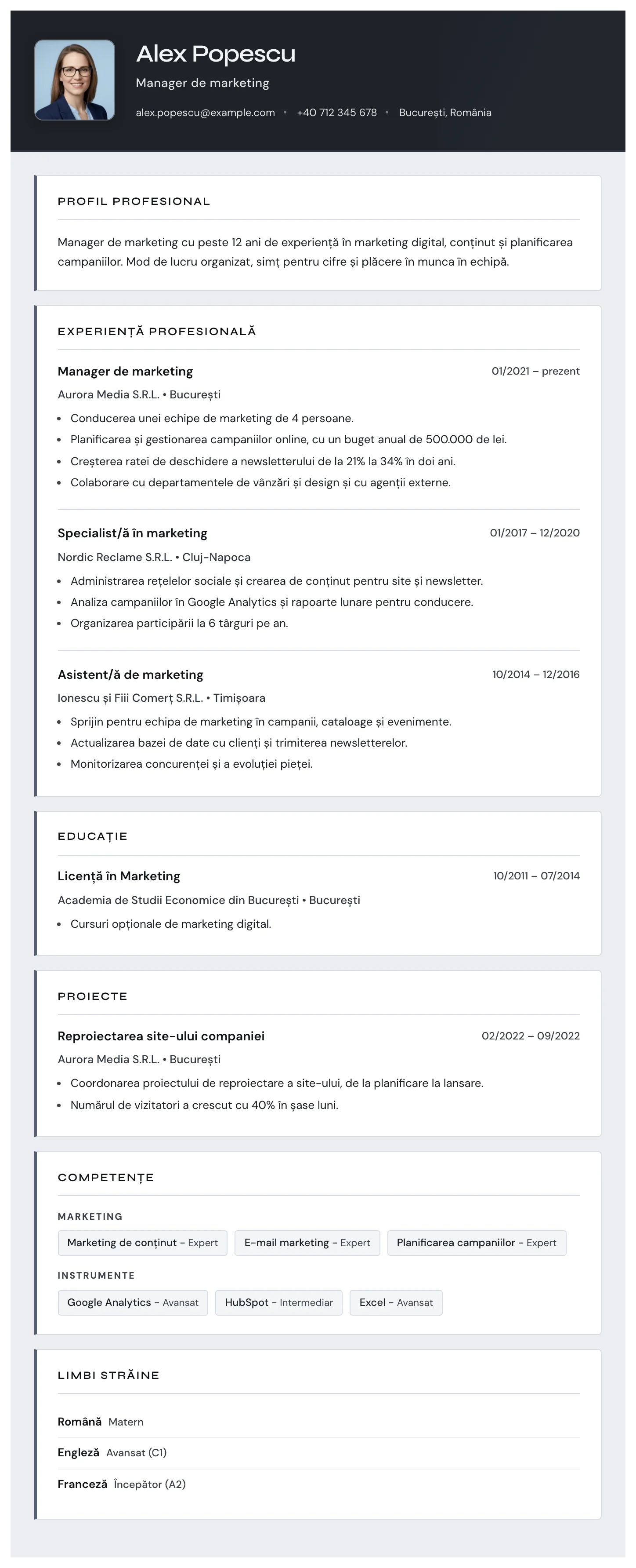 Torino CV template