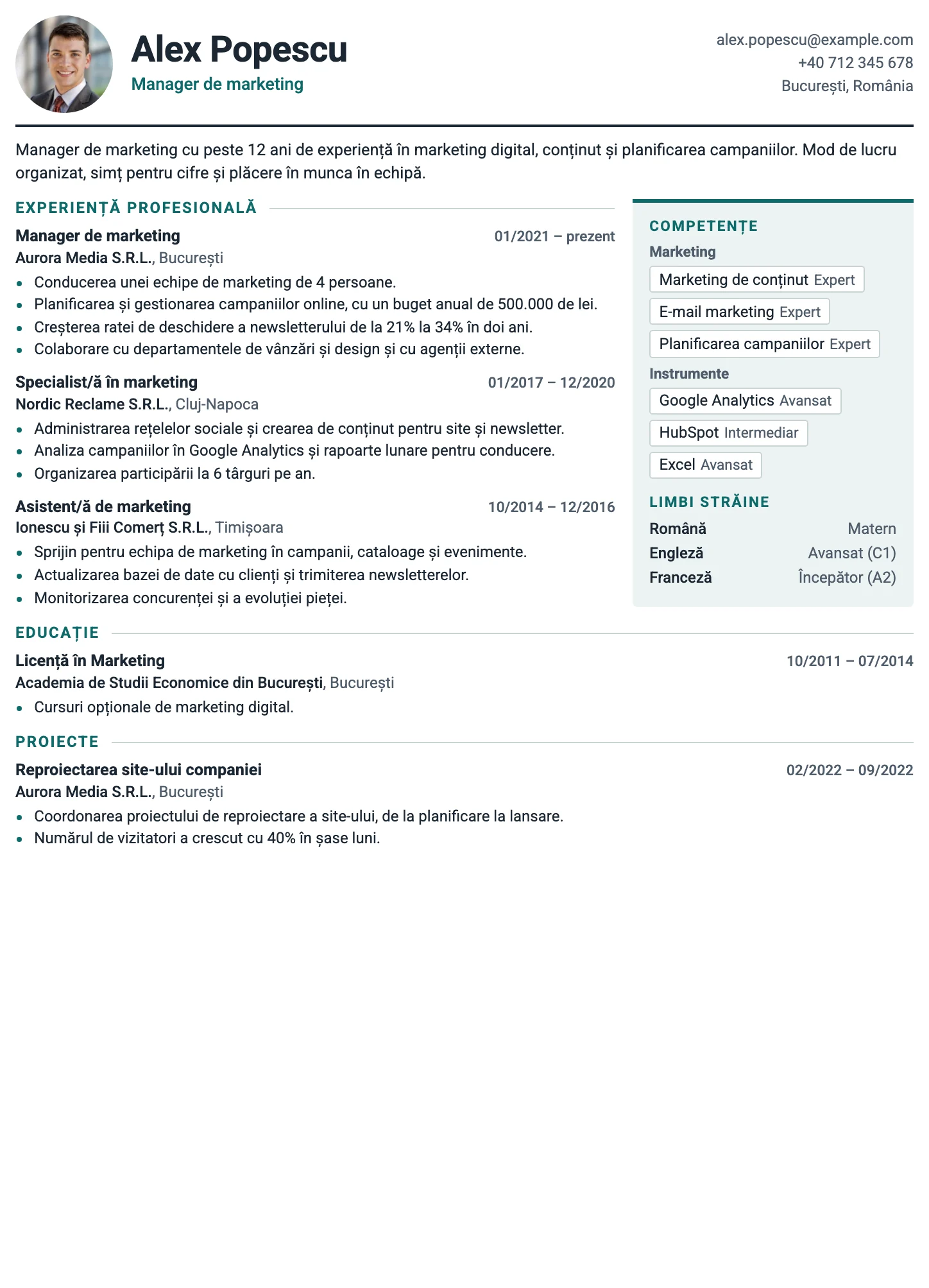 Zürich CV template