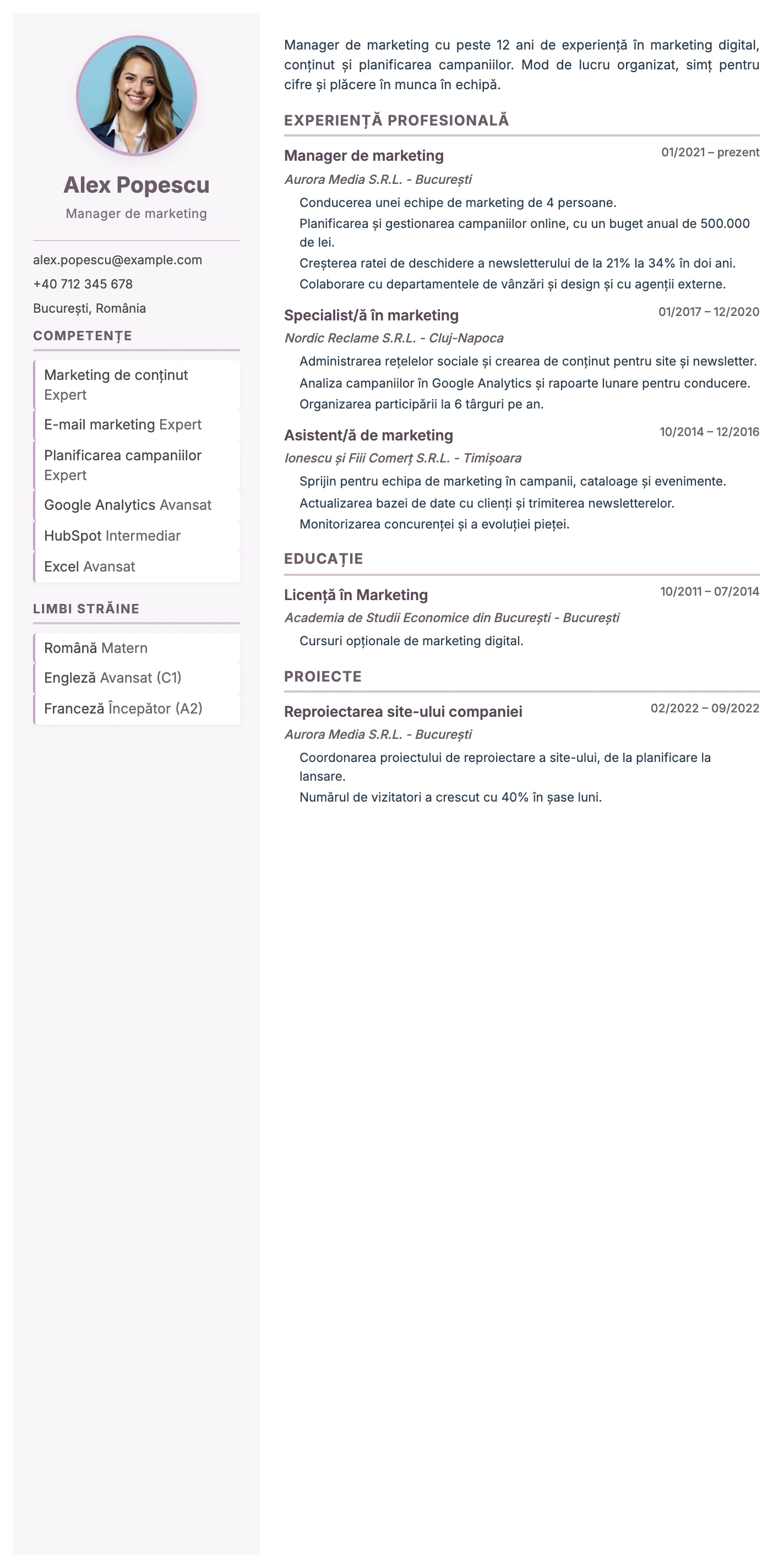 Parma CV template