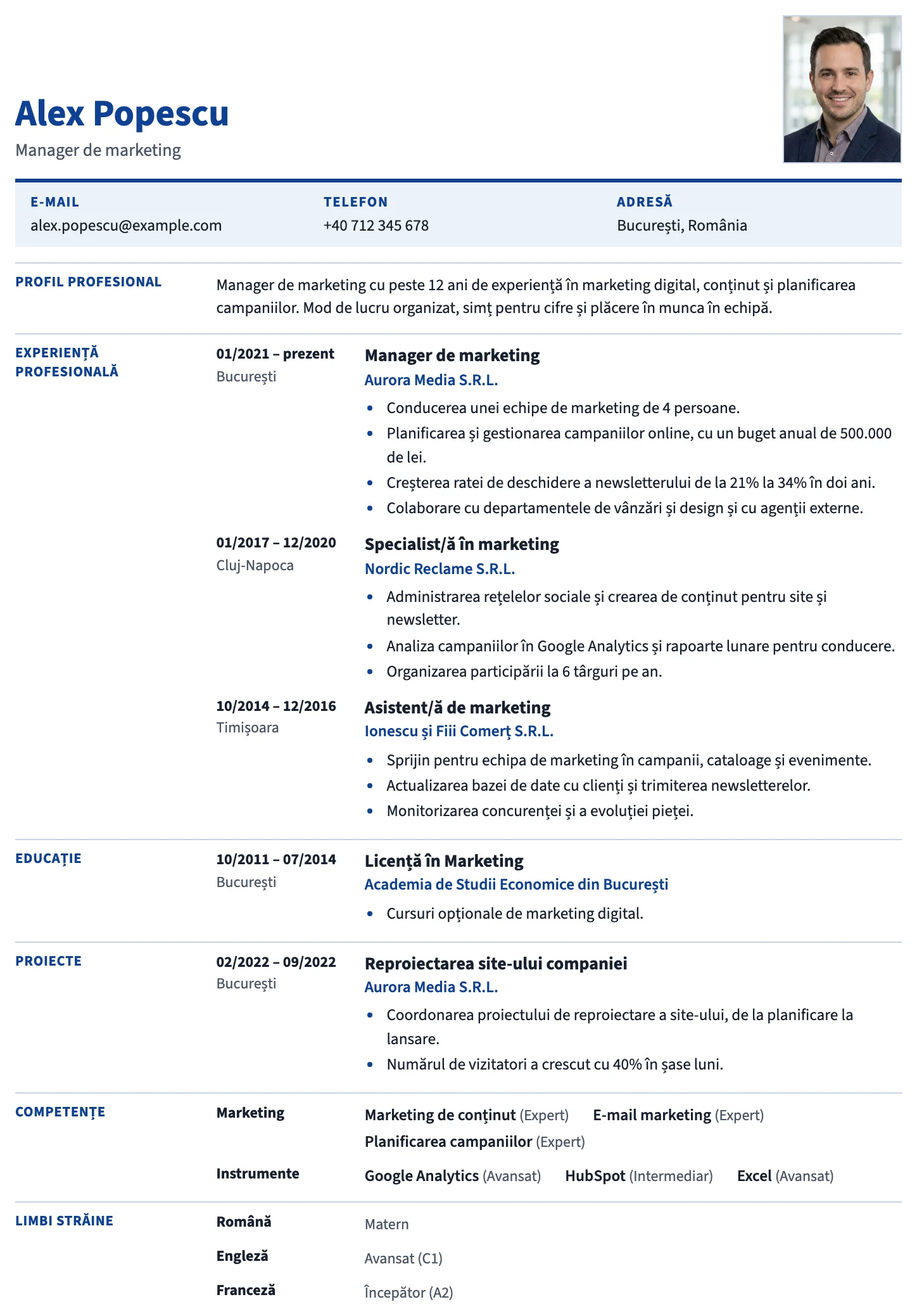 Bruxelles CV template