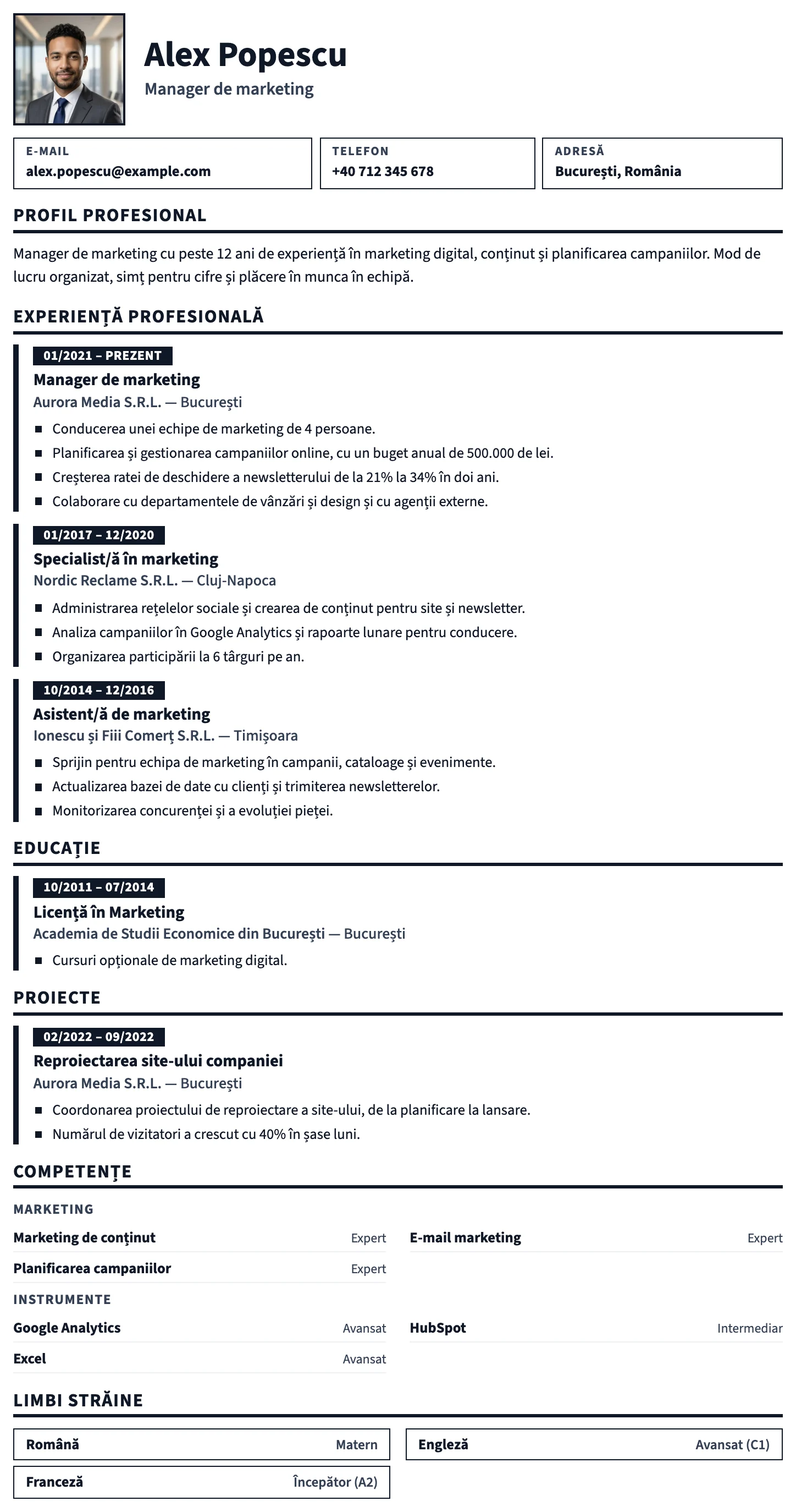 Praga CV template