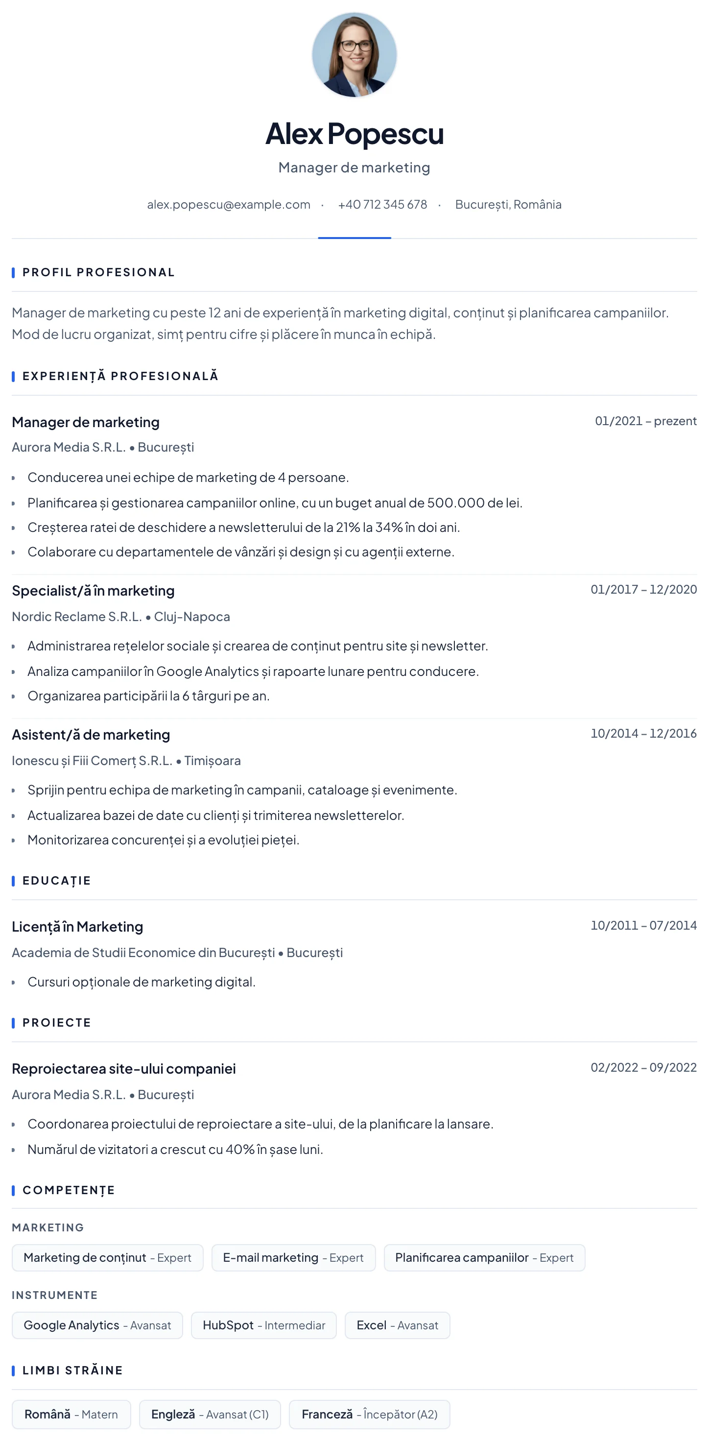 Barcelona CV template