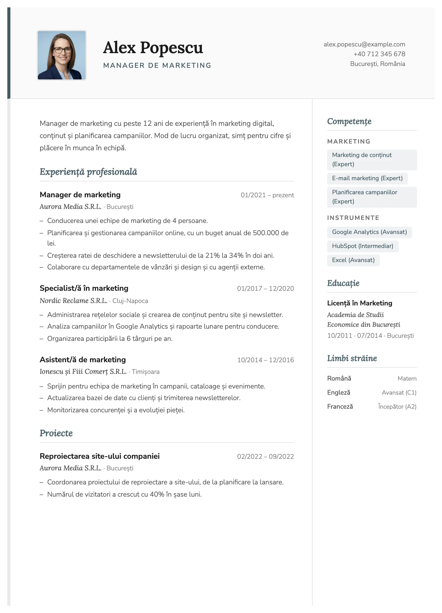 Paris CV template