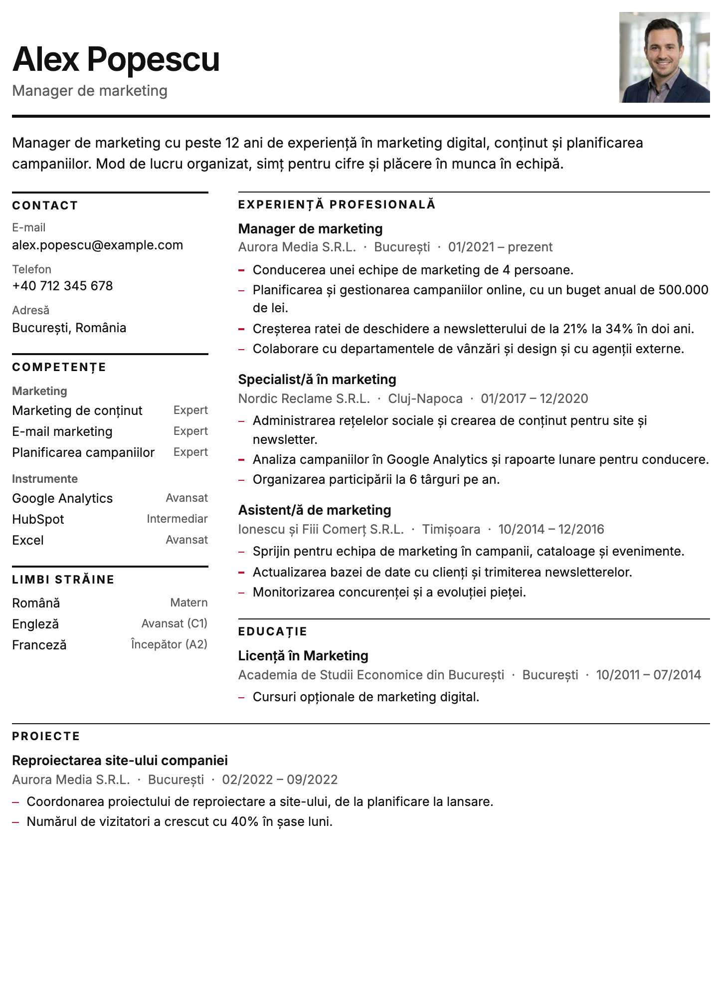 Stockholm CV template