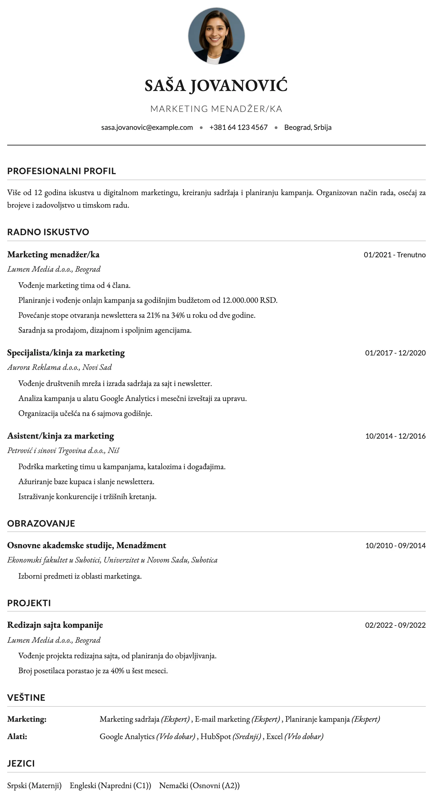 Oksford CV template