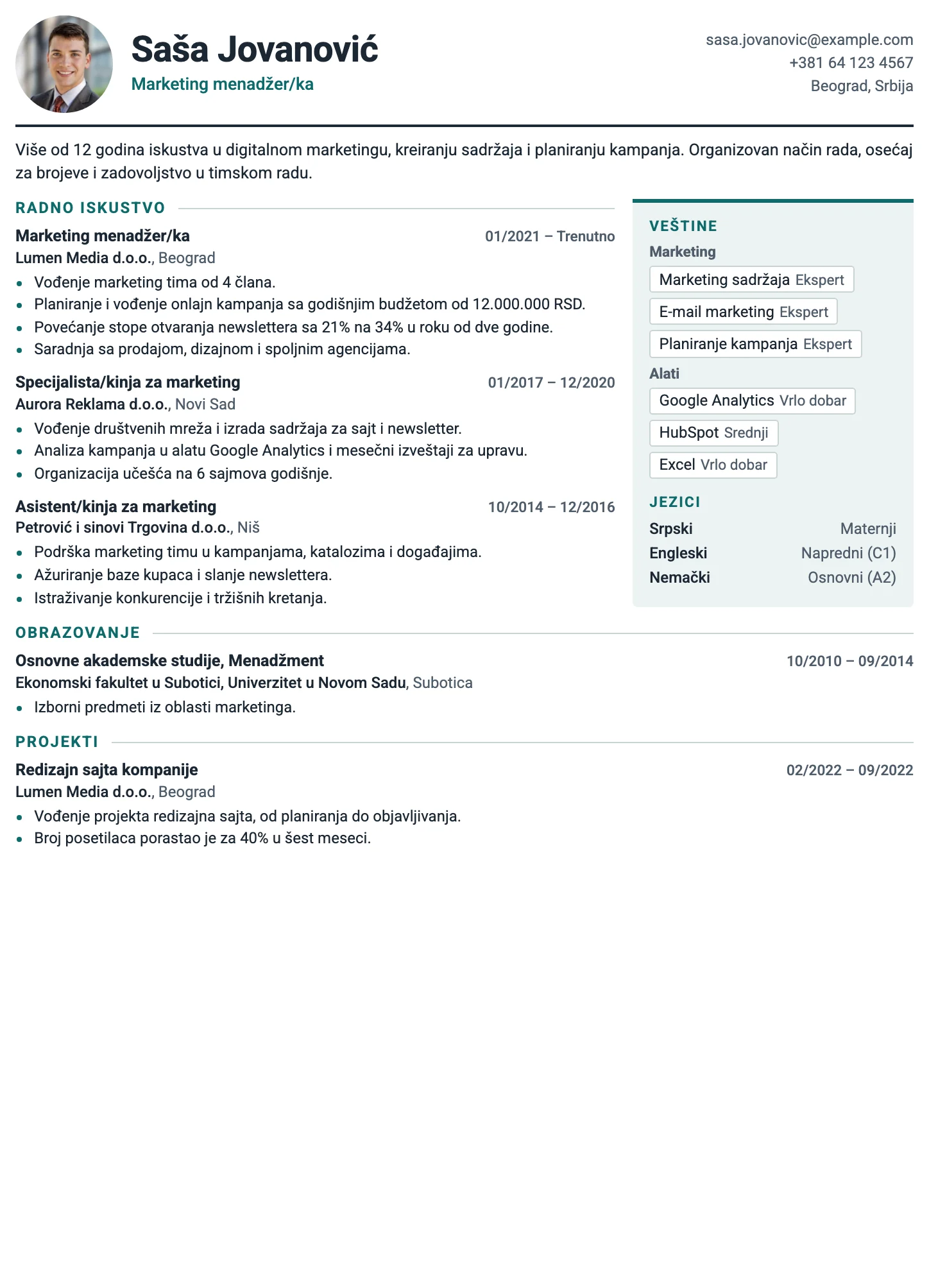 Cirih CV template
