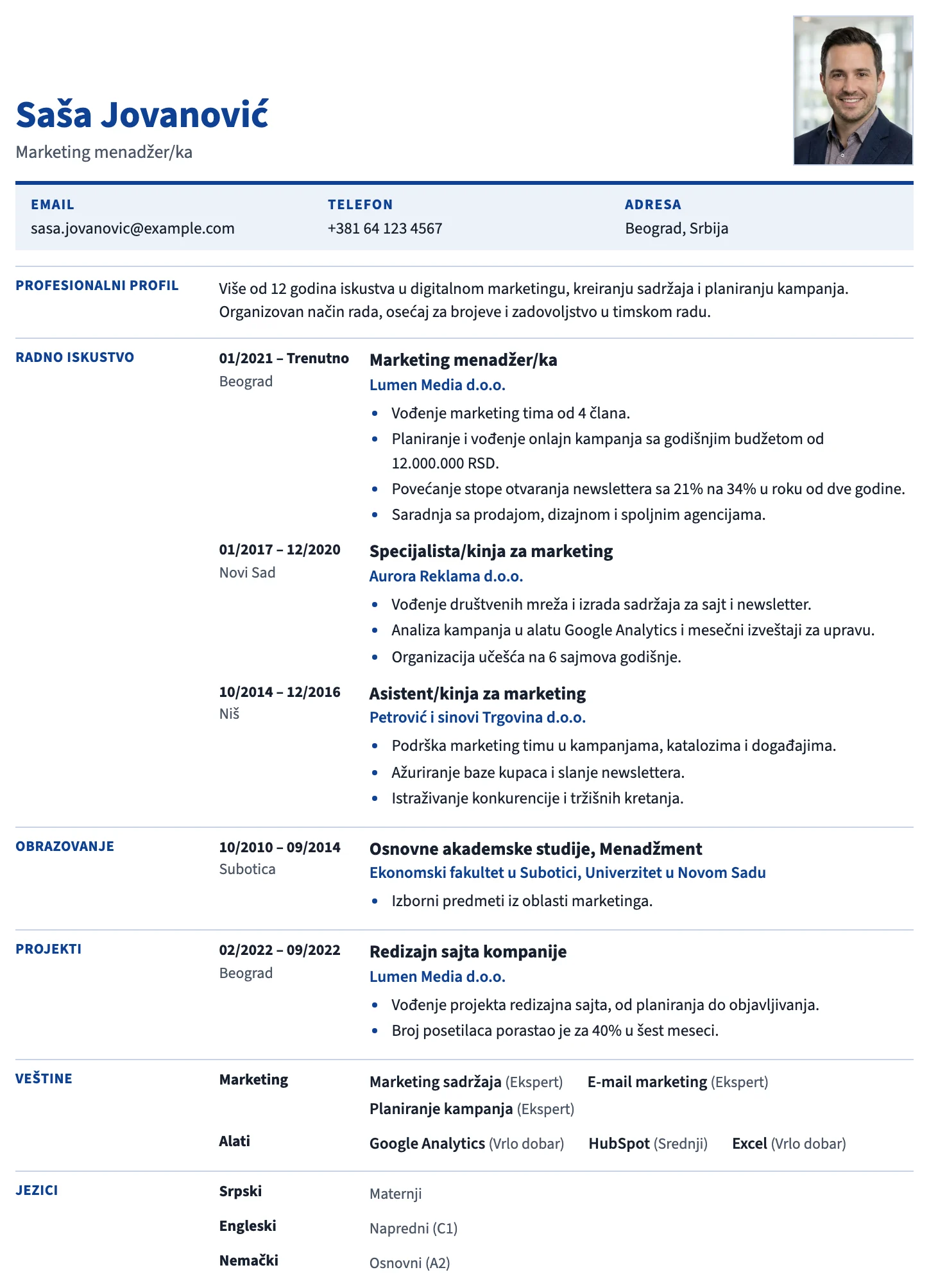 Brisel CV template