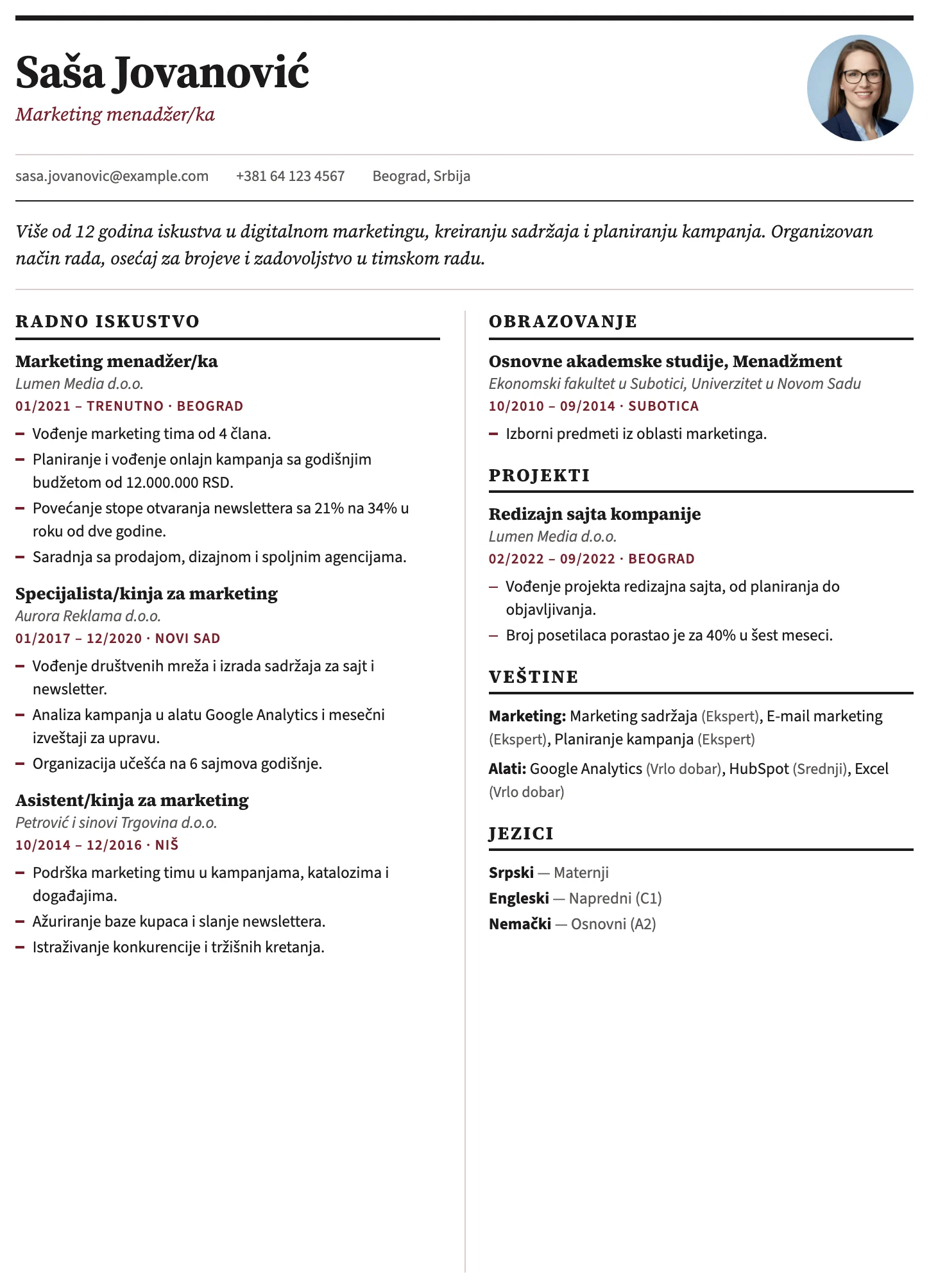 Amsterdam CV template