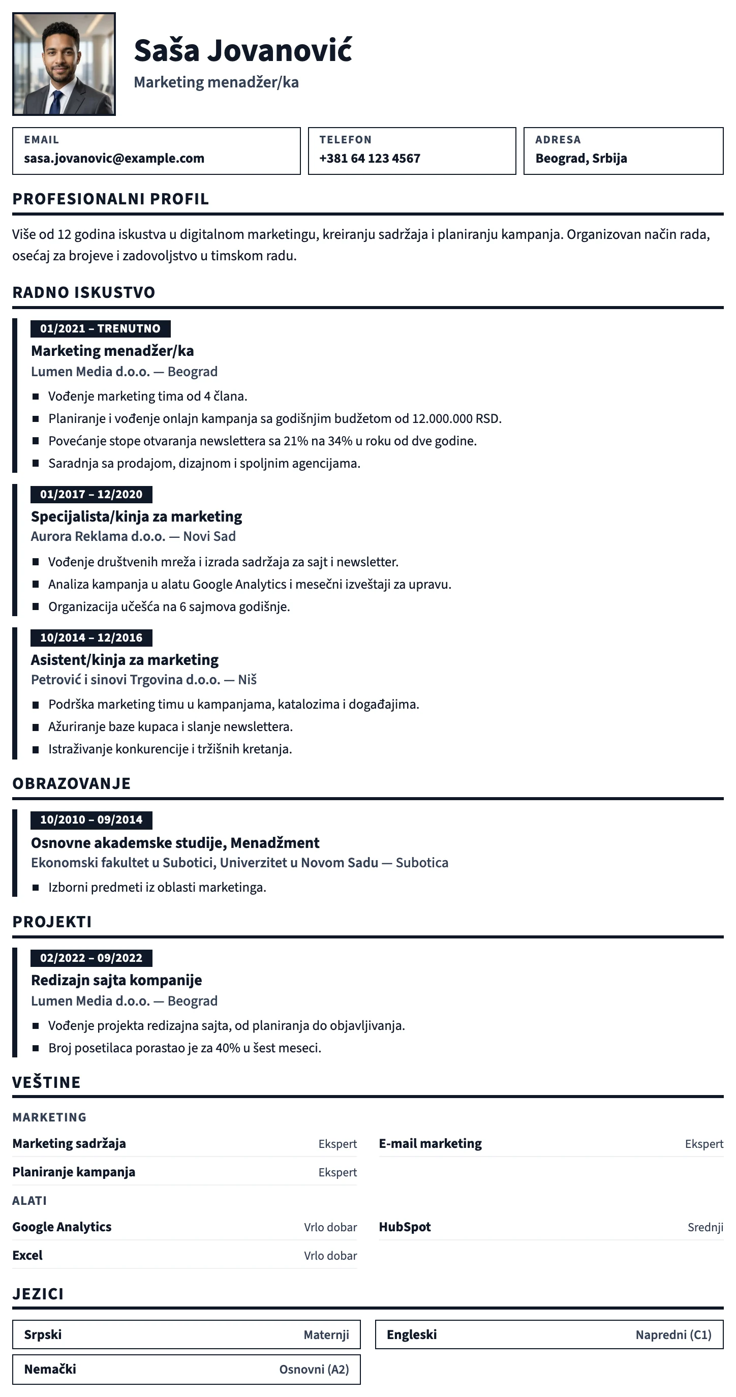 Prag CV template