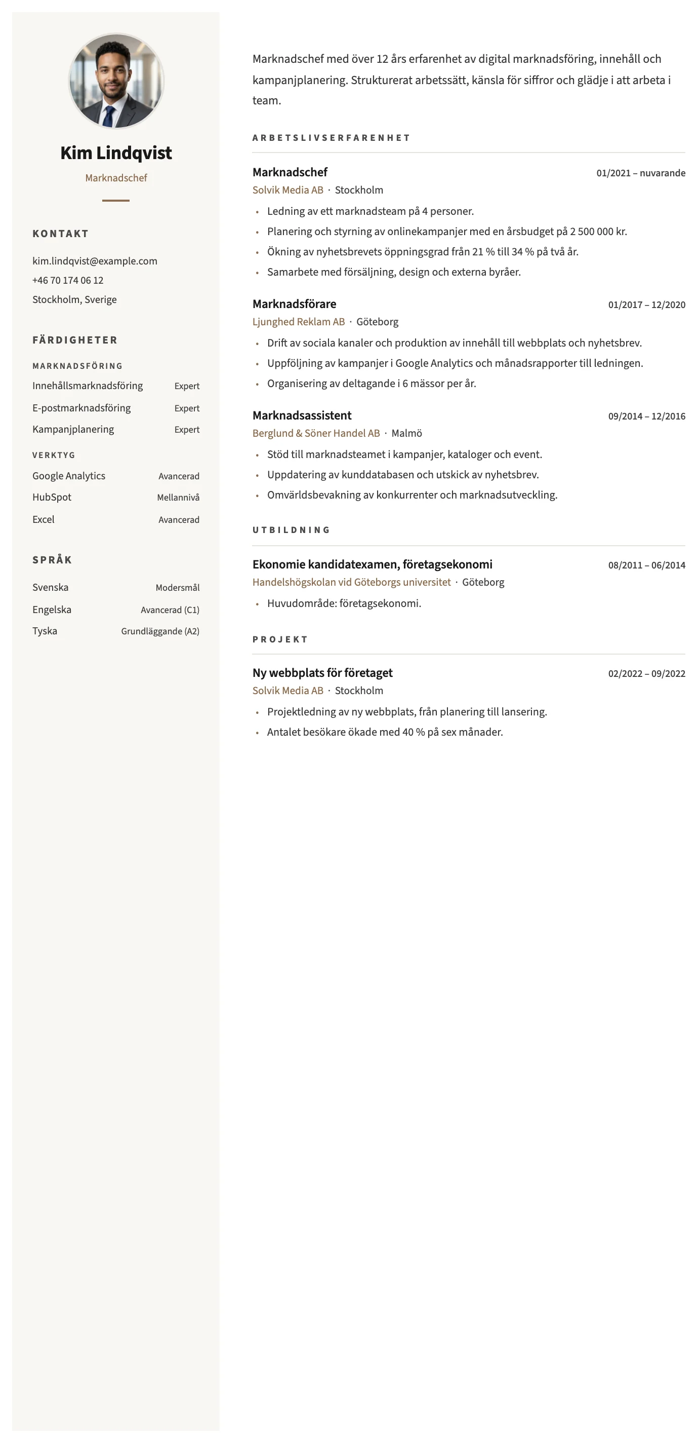 Siena CV template