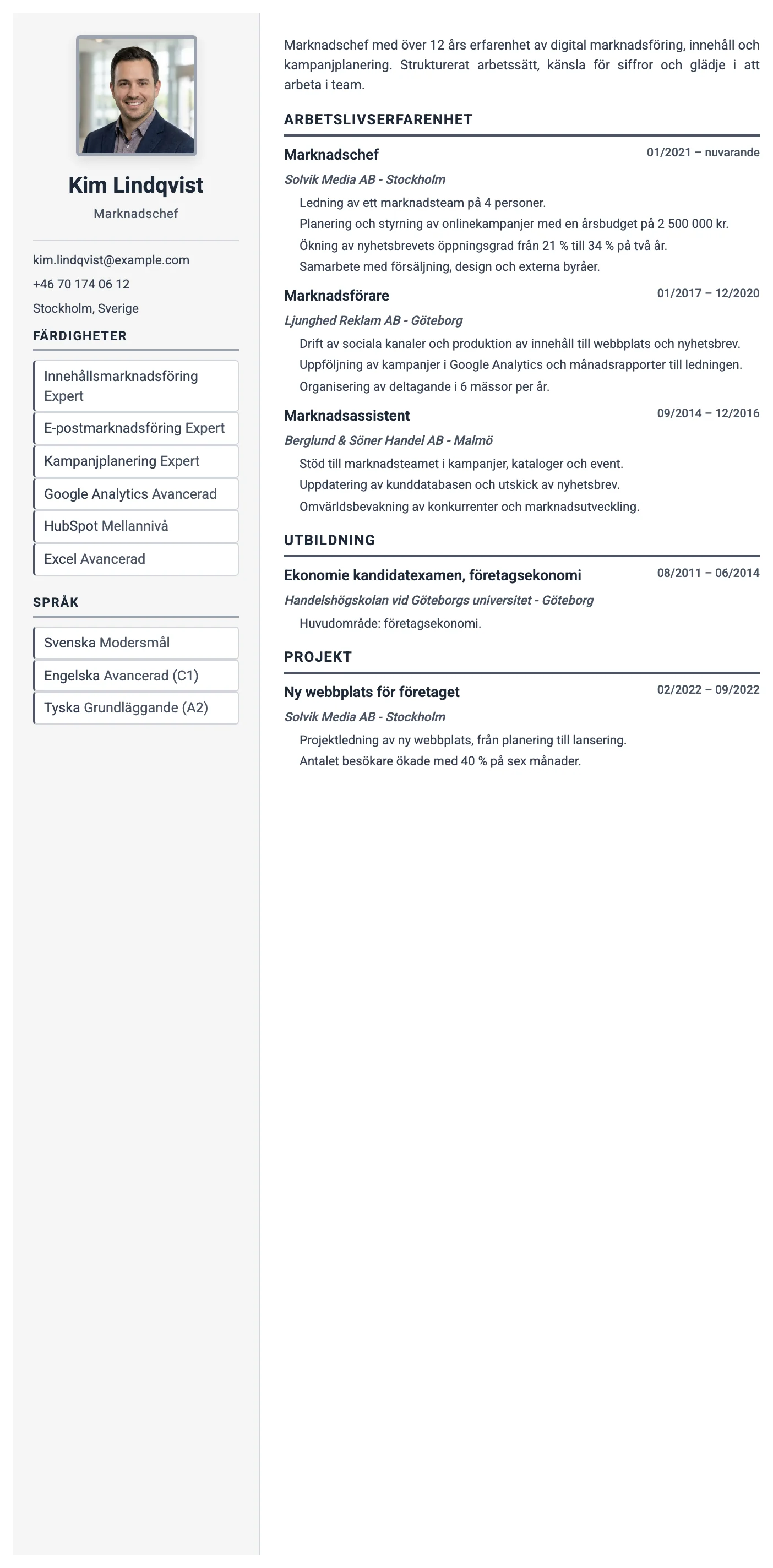 Monaco CV template