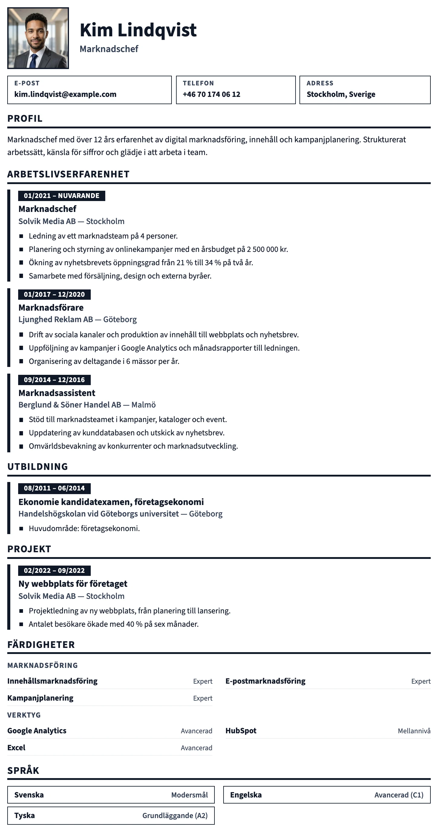 Prag CV template