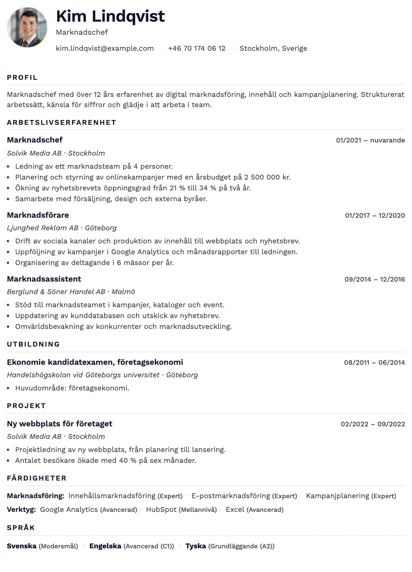 Oslo CV template