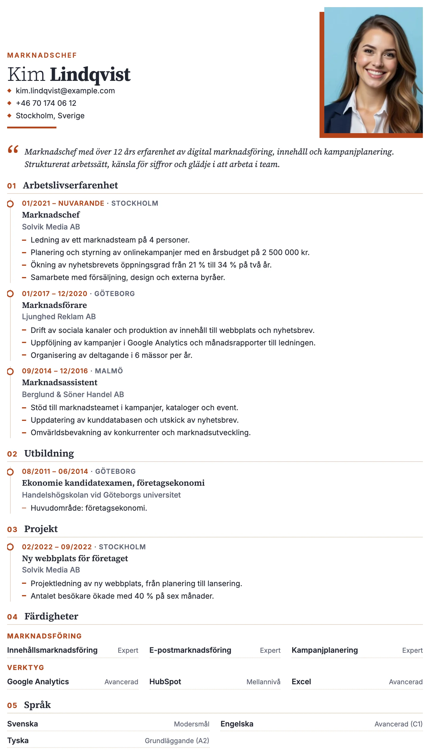 Lissabon CV template