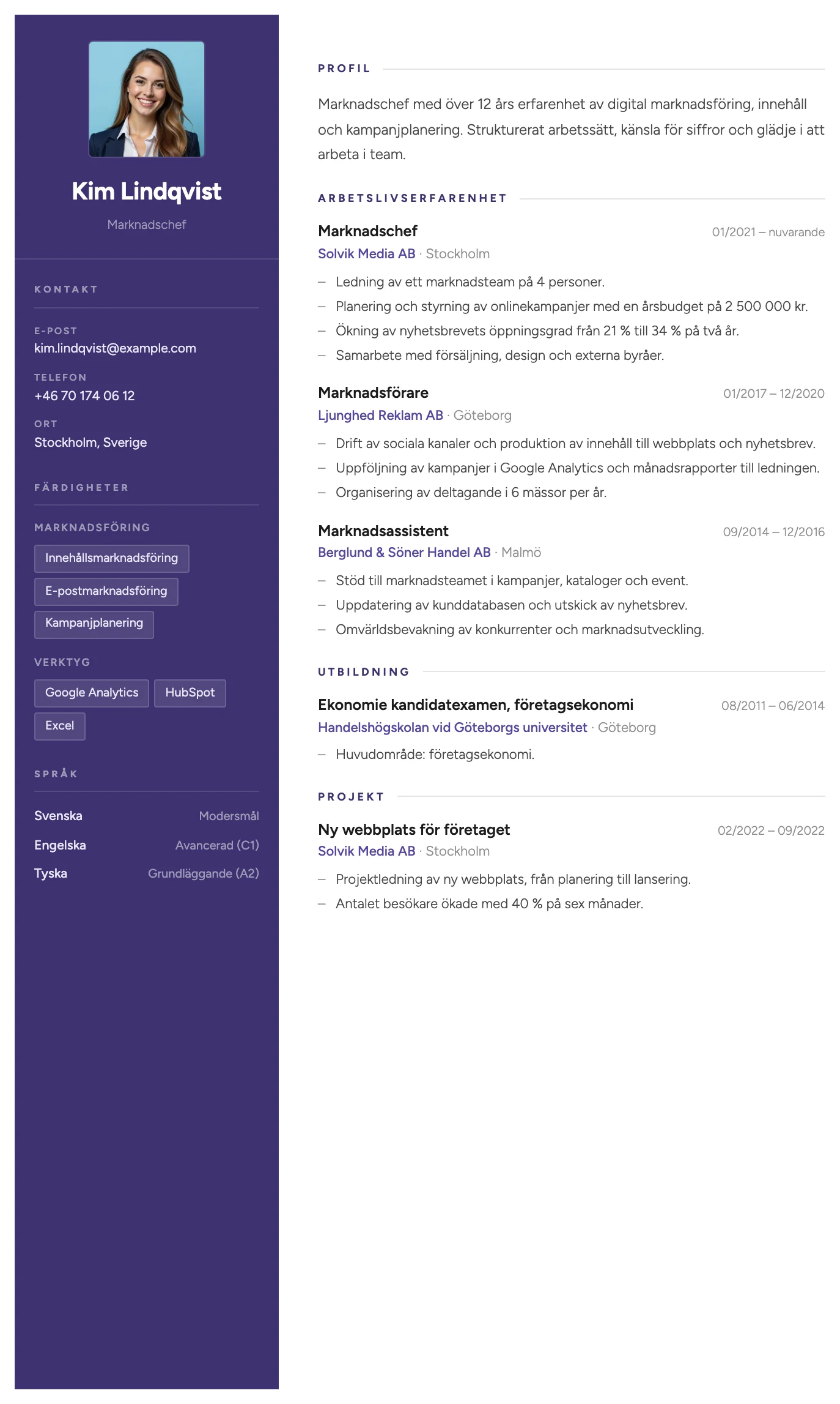 Venedig CV template