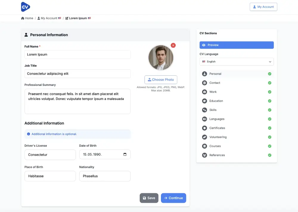 MojCV Platform Preview
